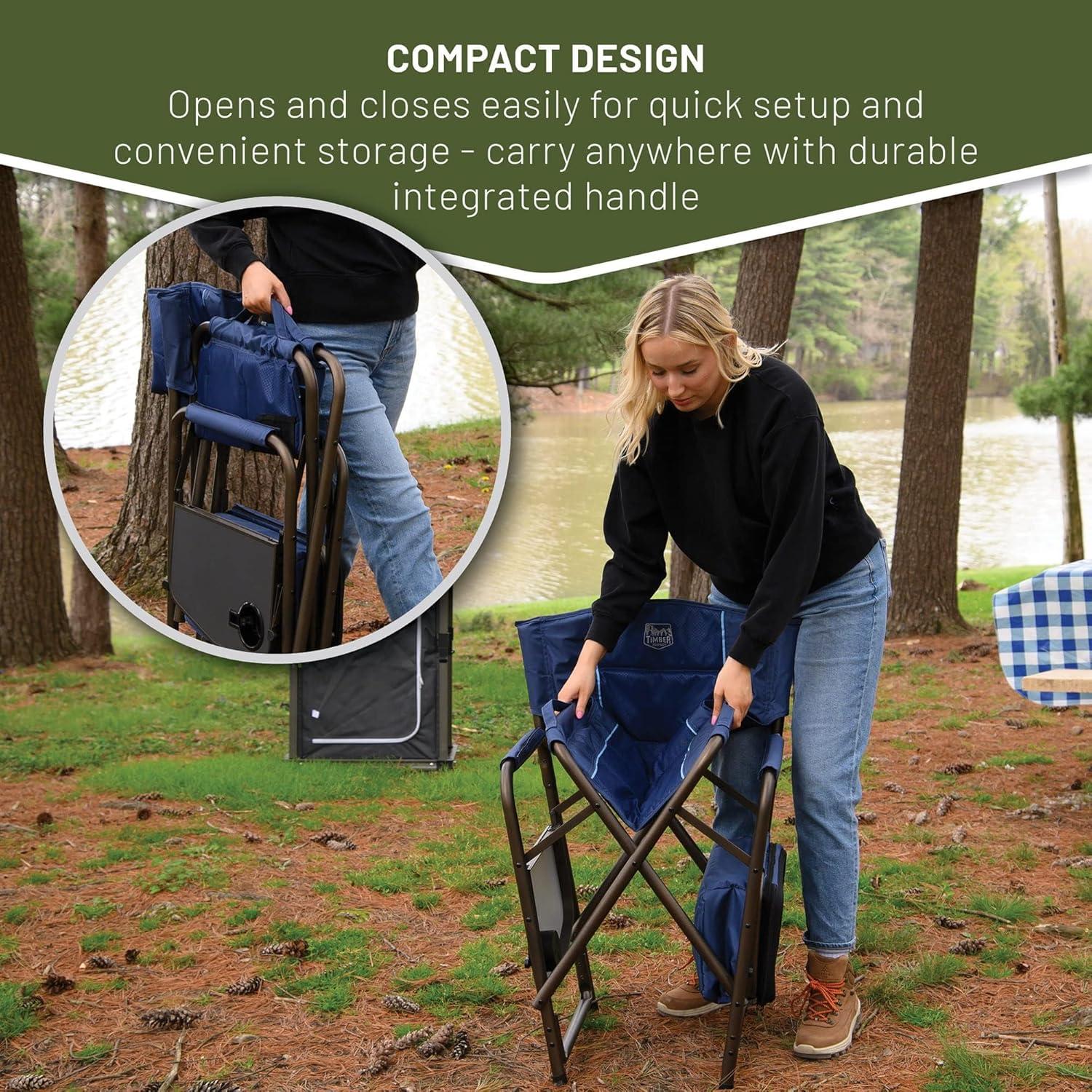 Silla de Camping Plegable TIMBER RIDGE con Bolsa Enfriamiento