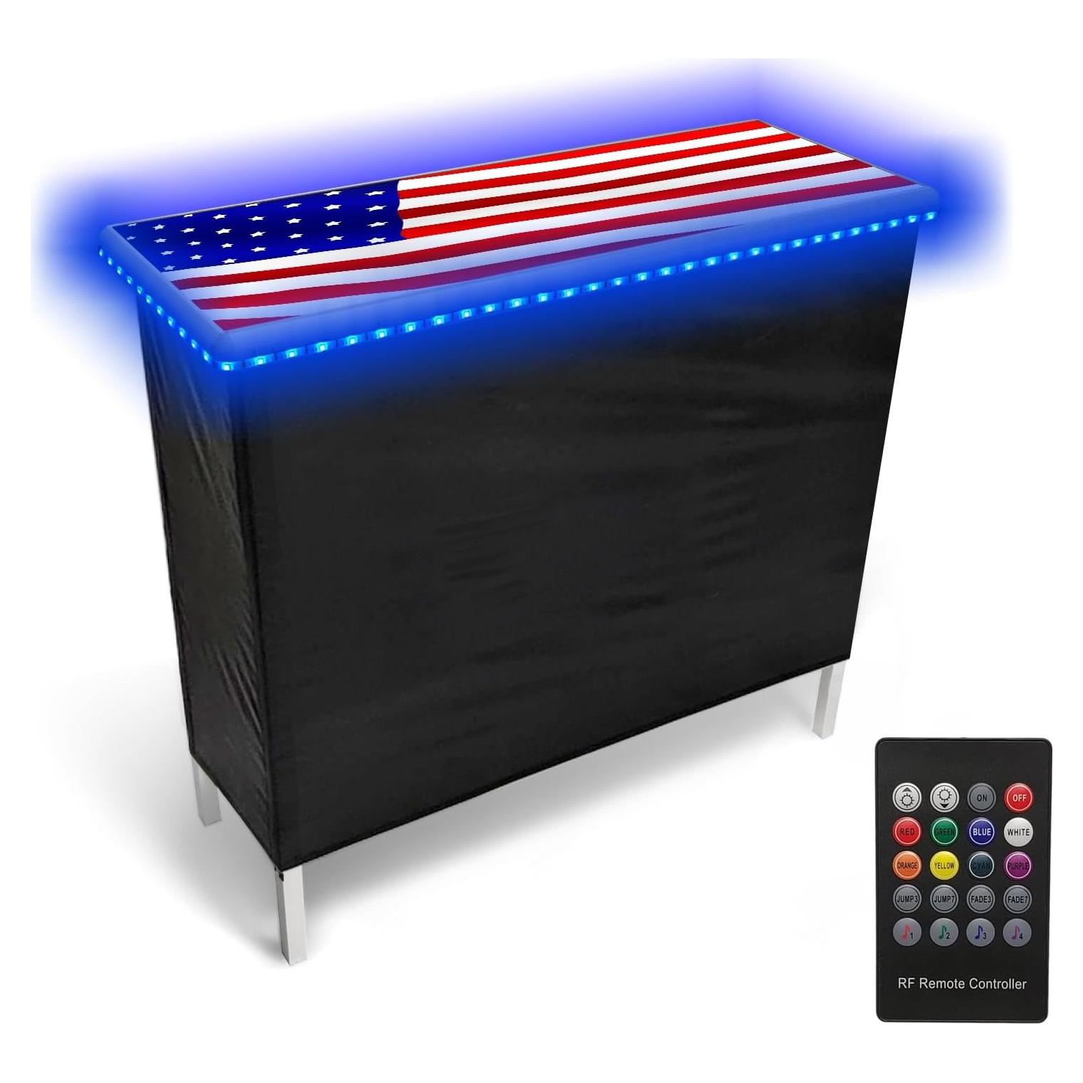 Bar Portátil Plegable PartyLife con Luces LED y Faldas