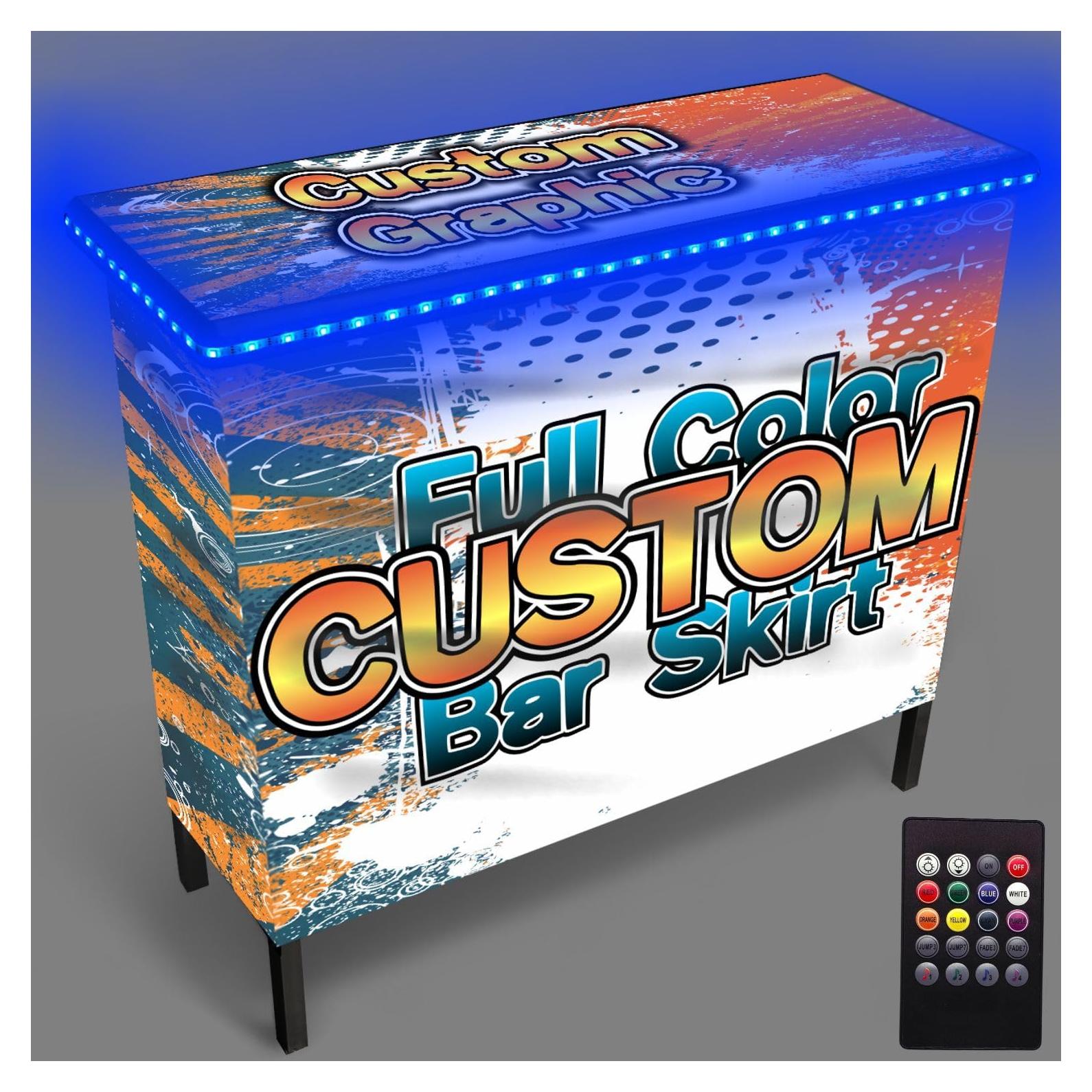 Mesa de Bar Portátil PartyLife con Luces LED y Faldas