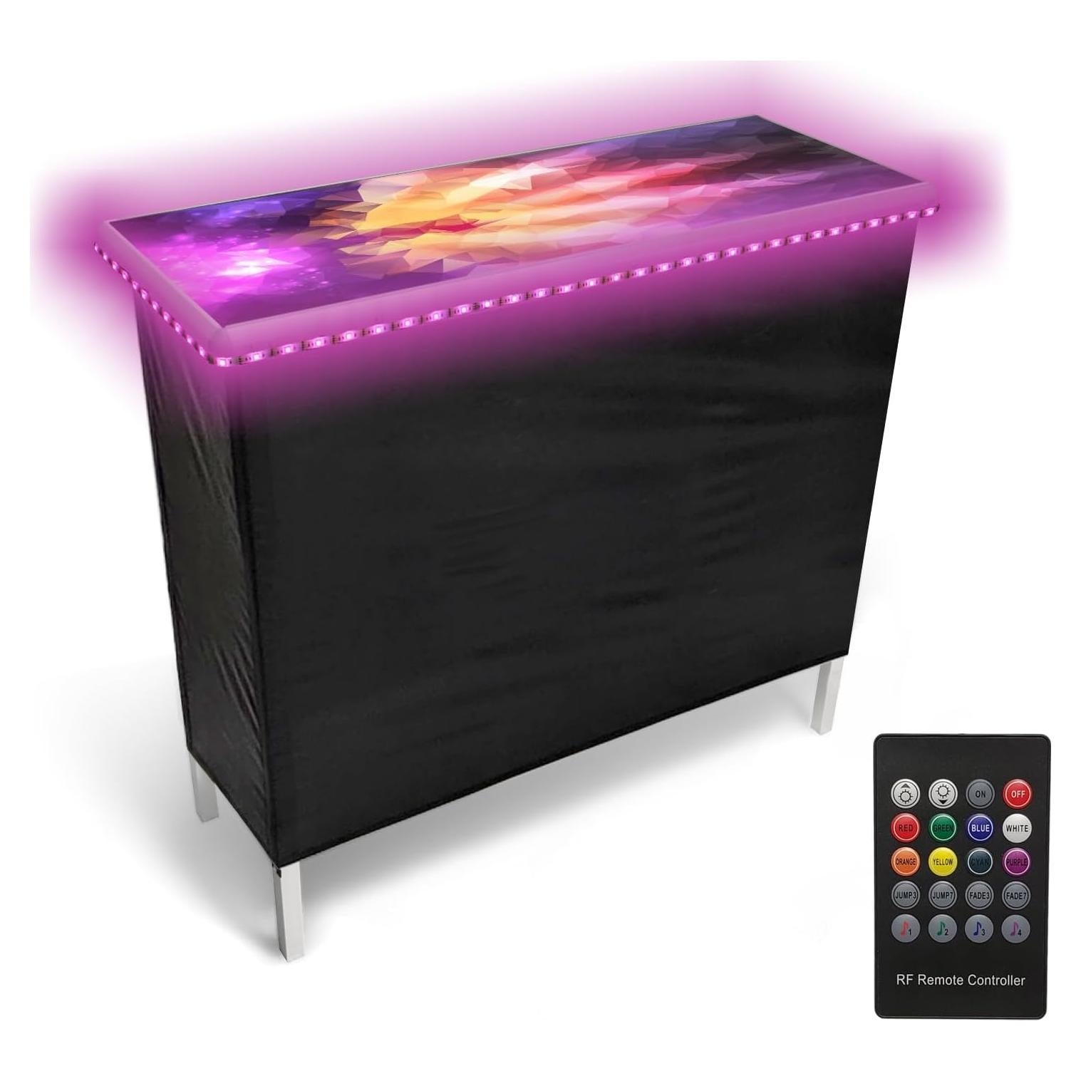 Barra Portátil Plegable PartyLife con Luces LED y Faldas