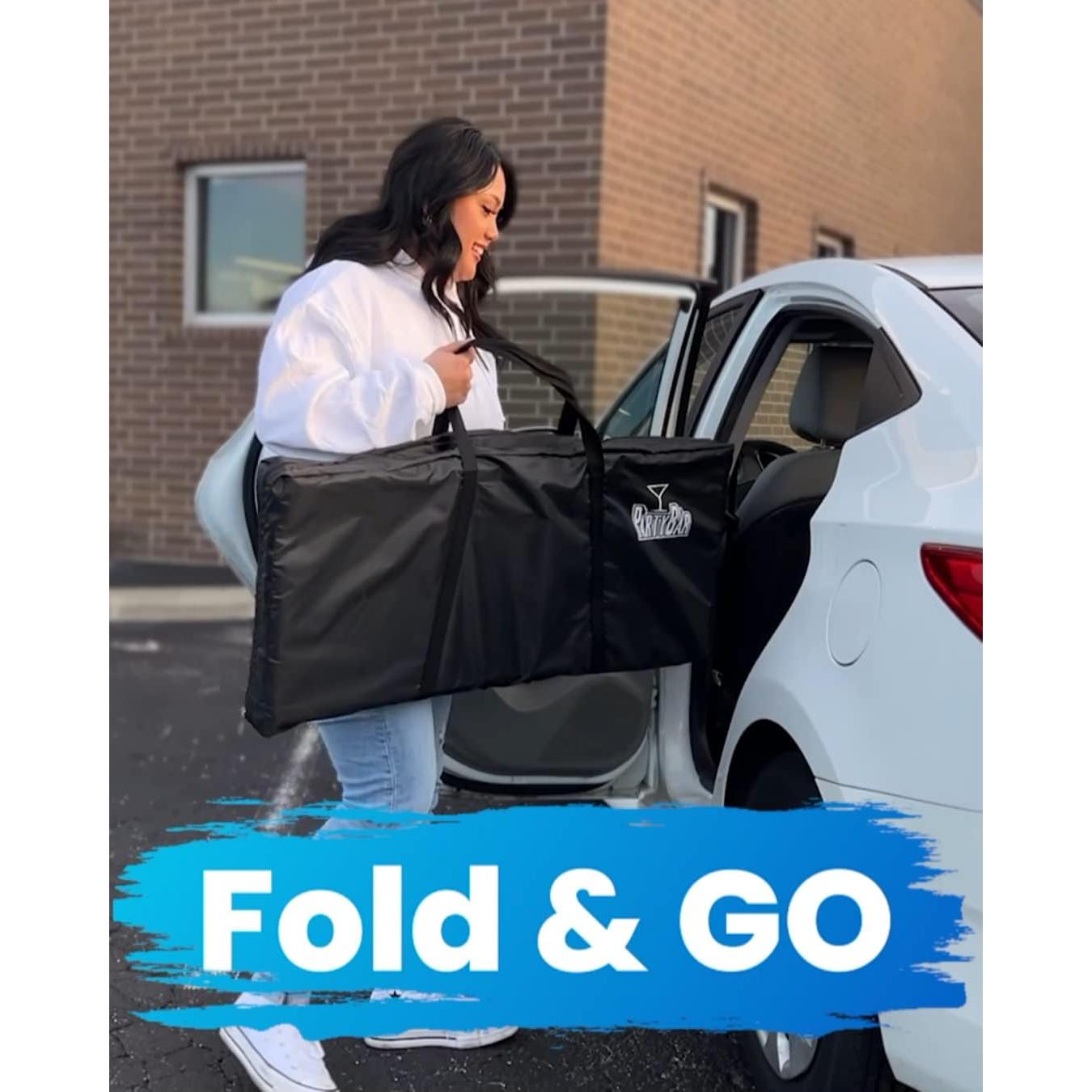 Barra Portátil Plegable PartyLife con Luces LED y Faldas