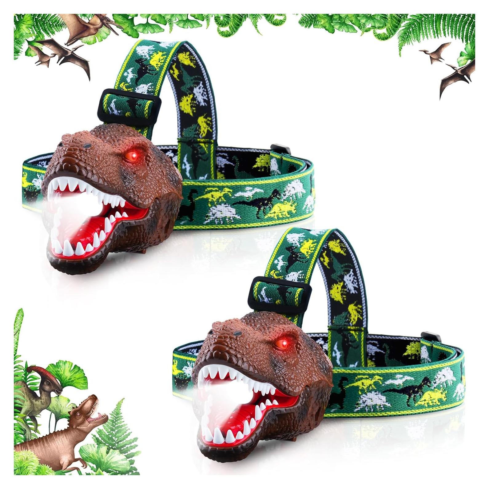 Linterna Frontal Dinosaurio Dysaim LED Recargable 2 Piezas