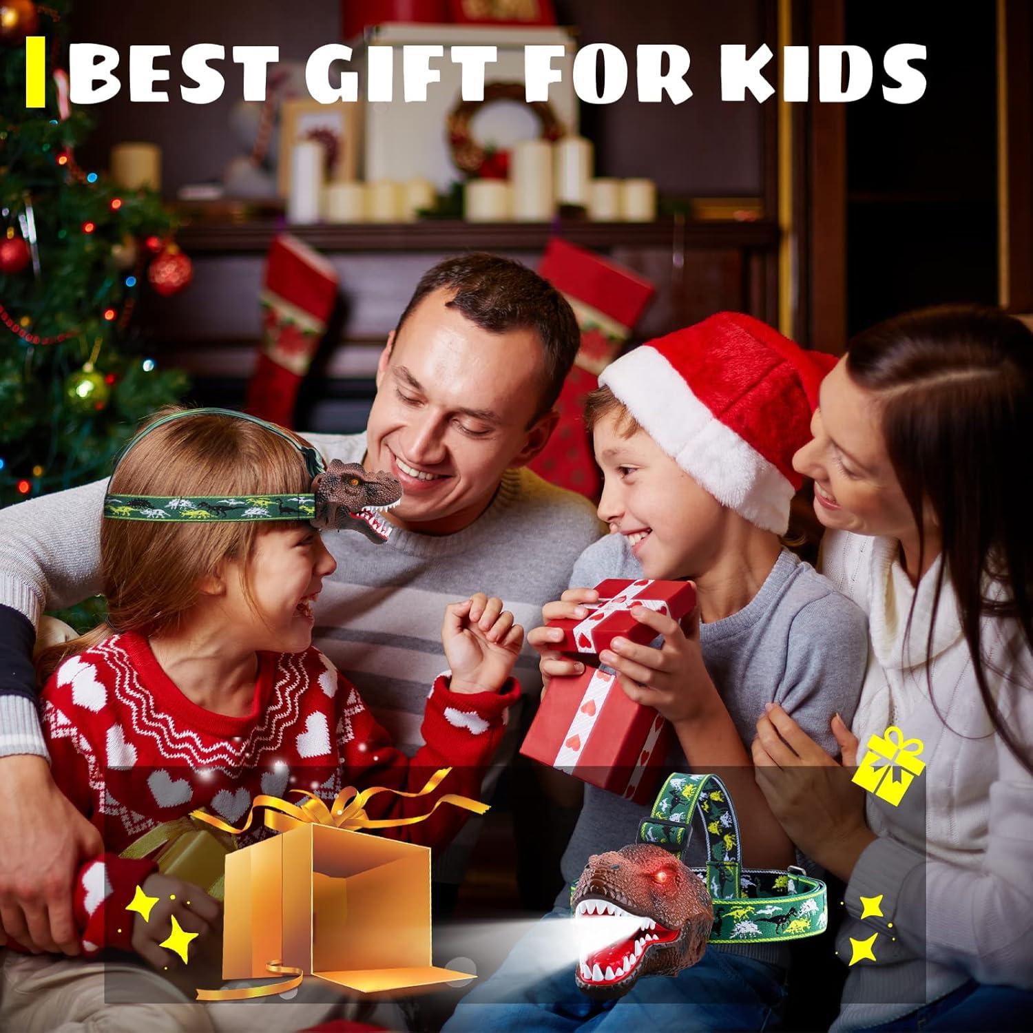 Linterna Frontal Dinosaurio Dysaim LED Recargable 2 Piezas