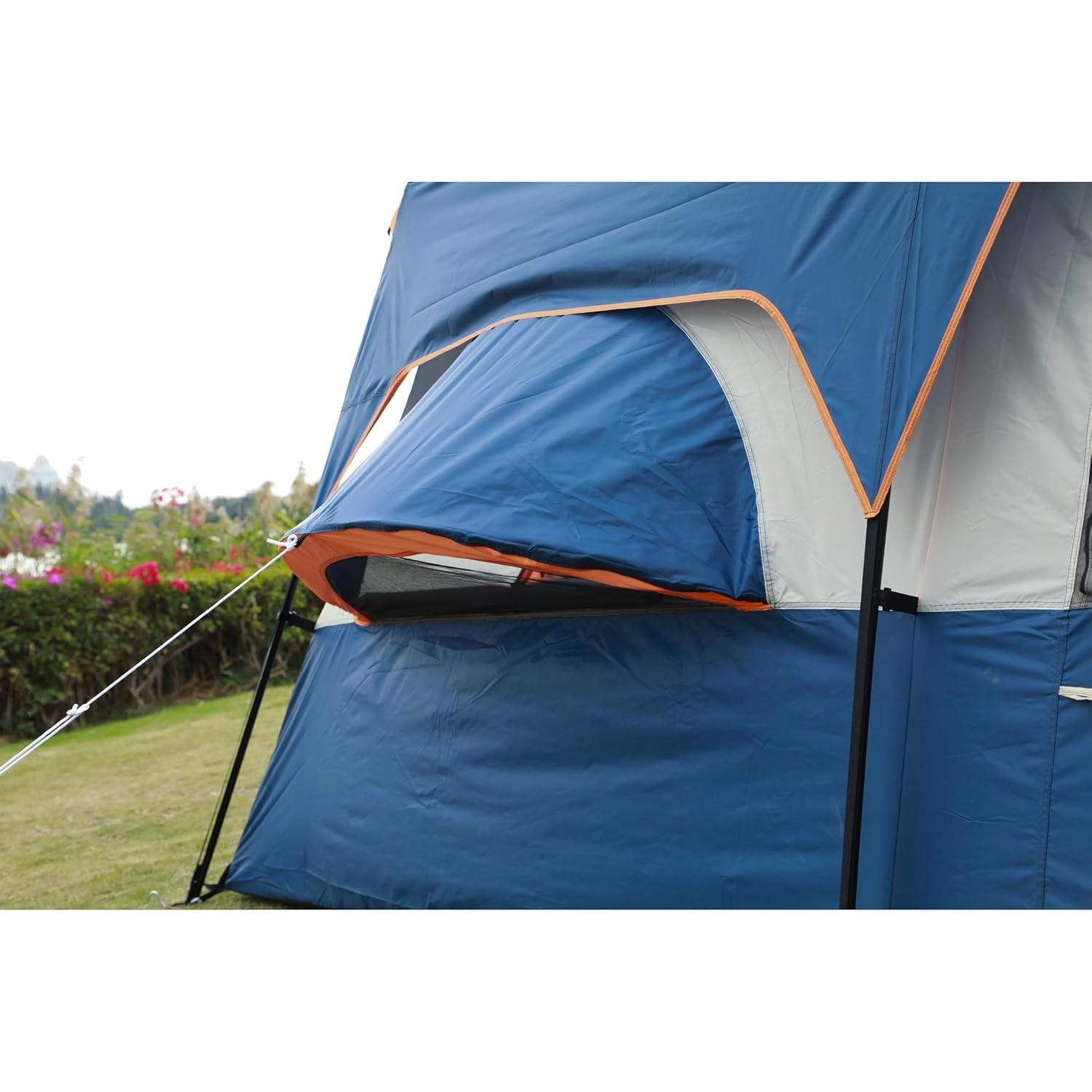 Tienda de Camping KTT 2 Ventanas Azul 12 Personas Impermeable