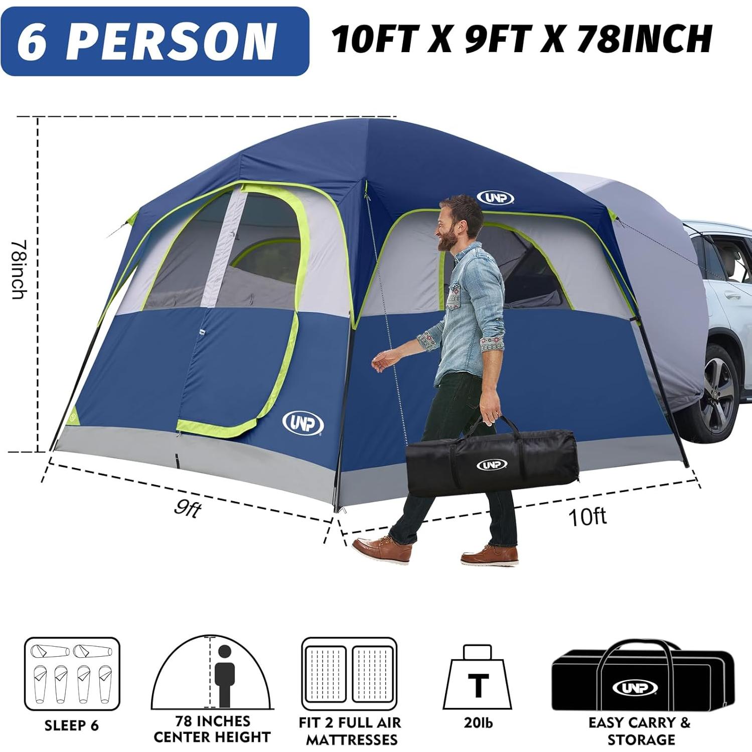 Tienda SUV UNP para Camping 6 Personas Impermeable 2.74x3.05m