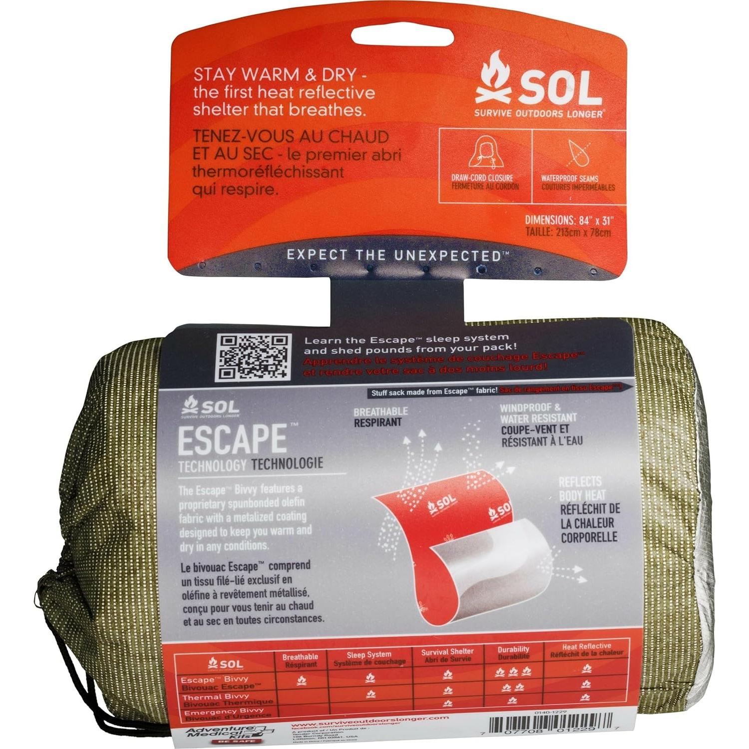 Manta de Emergencia S.O.L. Bivvy Escape Verde 263.5g