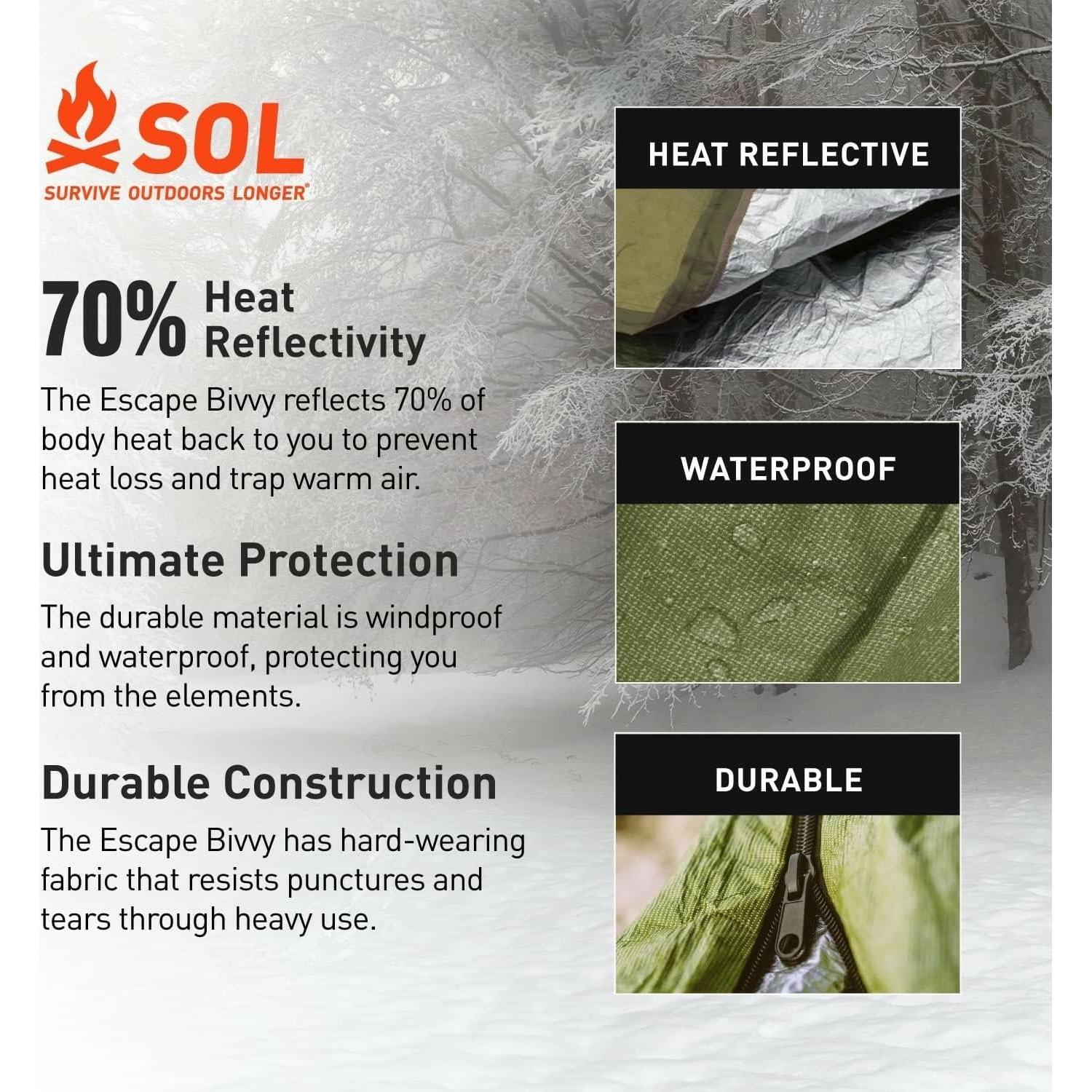 Manta de Emergencia S.O.L. Bivvy Escape Verde 263.5g