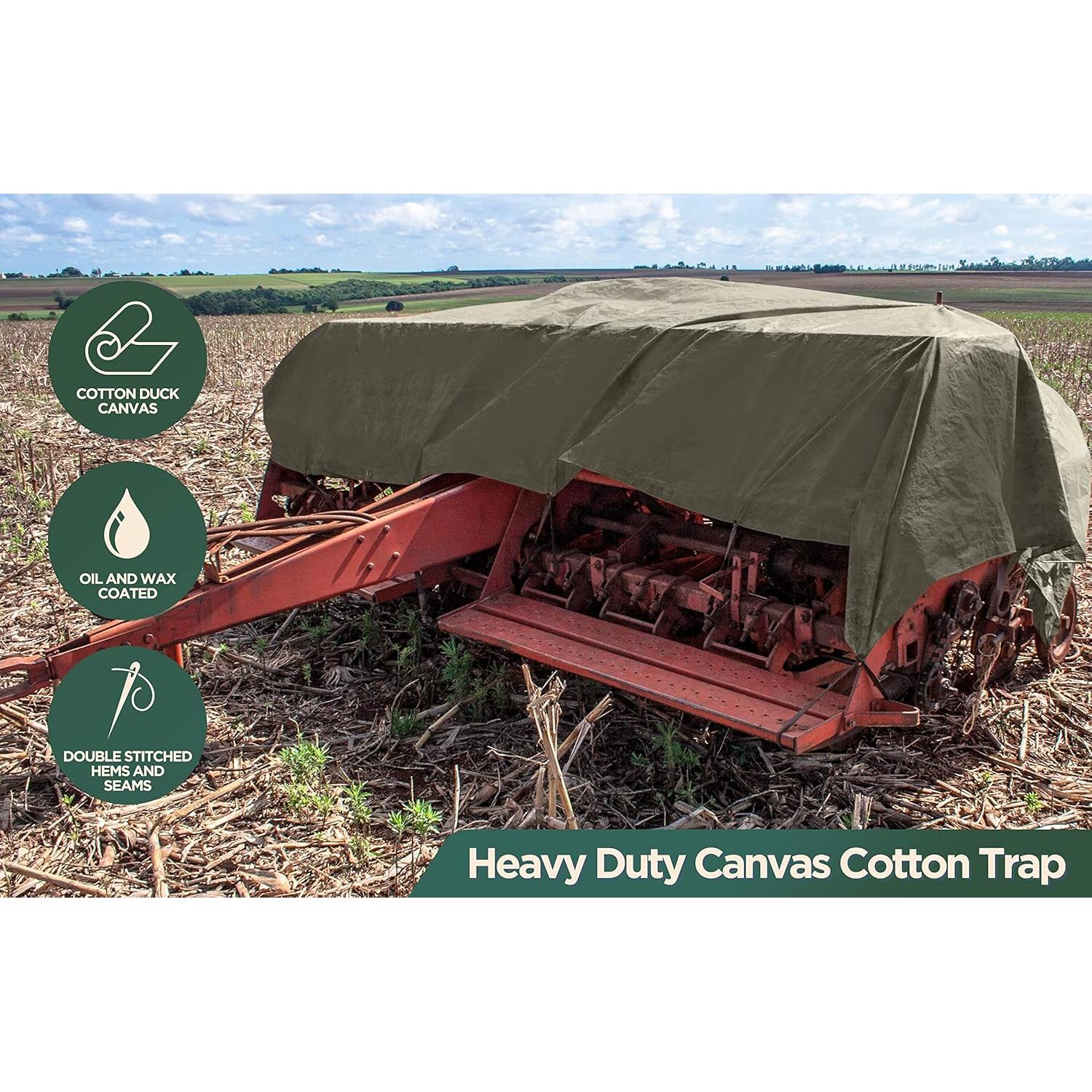 Lona Impermeable CCS 6x8 Pies Algodón Verde Oliva Resistente