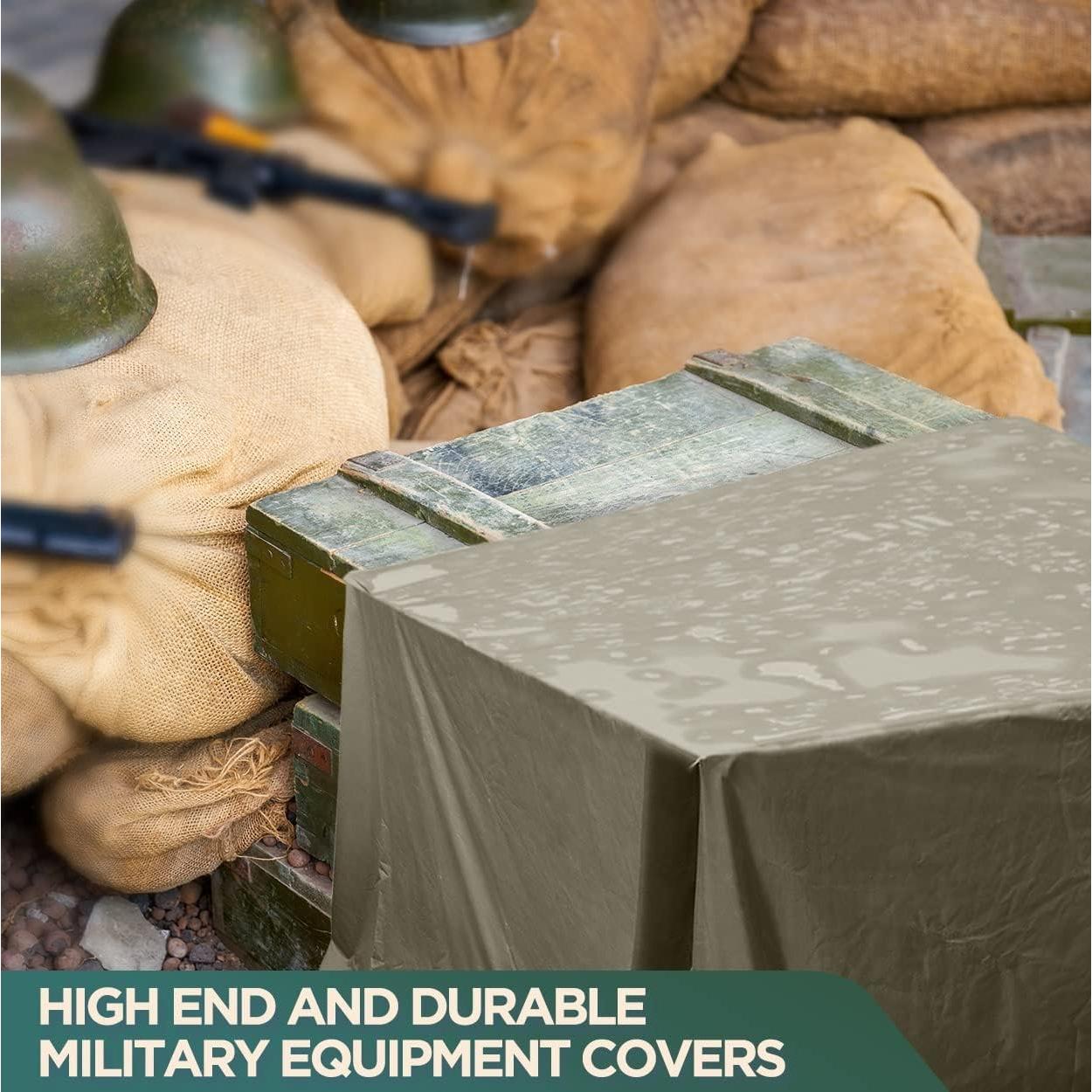 Lona Impermeable CCS 6x8 Pies Algodón Verde Oliva Resistente