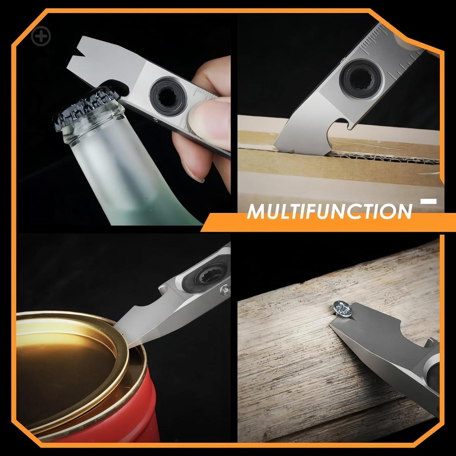 Barra de palanca EDC de titanio JP.Industrial 81.92g multifuncional