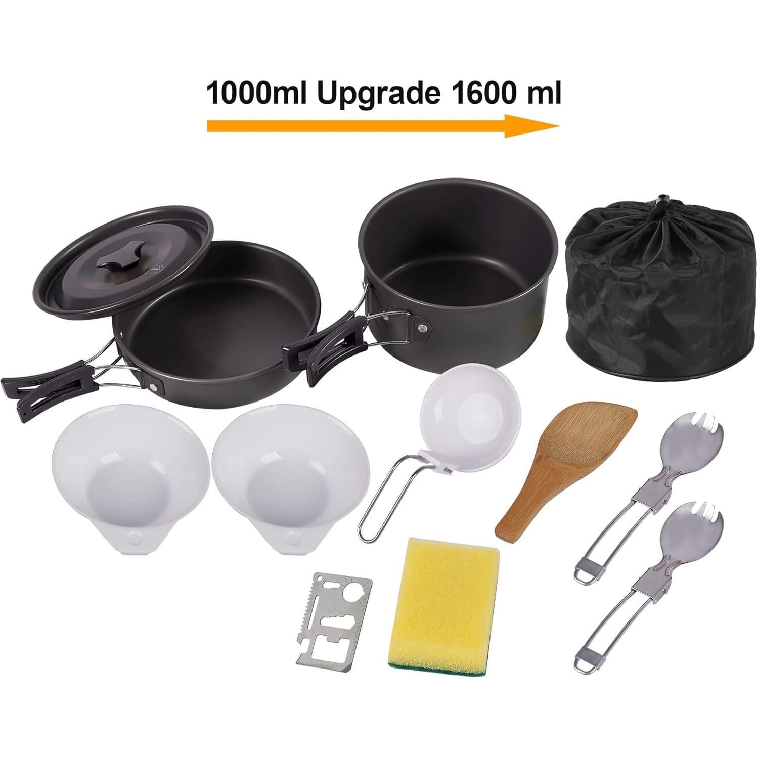 Juego de Utensilios de Cocina para Camping REDCAMP 11 Pcs