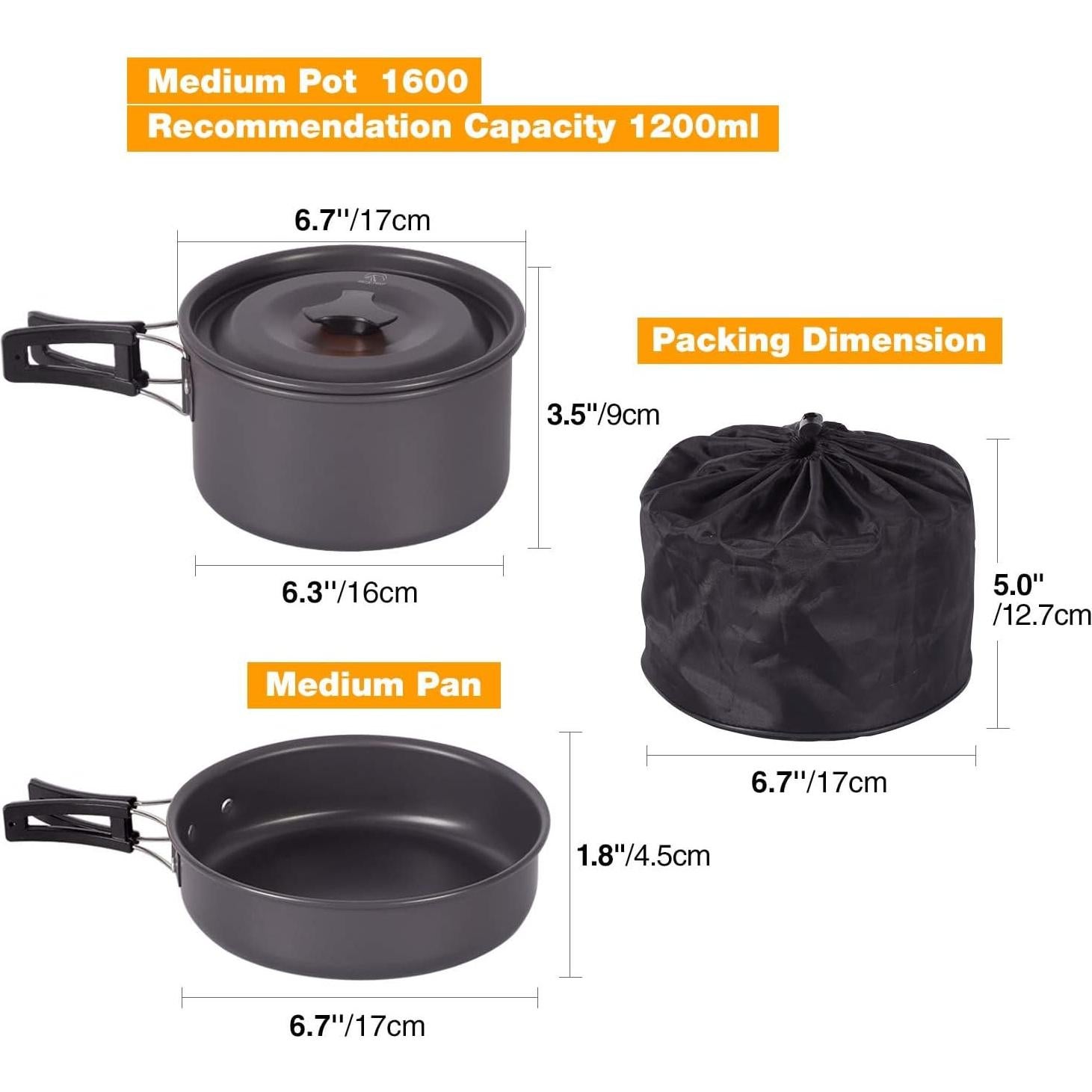Juego de Utensilios de Cocina para Camping REDCAMP 11 Pcs