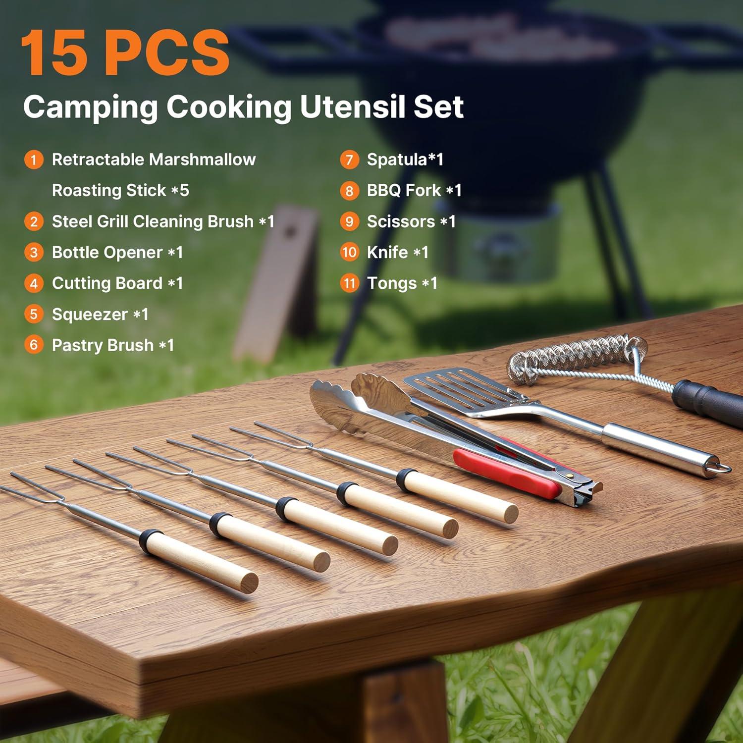 Juego de Utensilios de Cocina para Camping Gaialoop 16 PCS