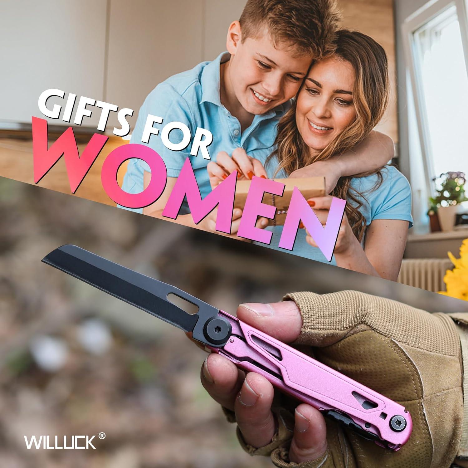 Cuchillo Multitool 9 en 1 WILLUCK Rosa - Regalo para Mujeres