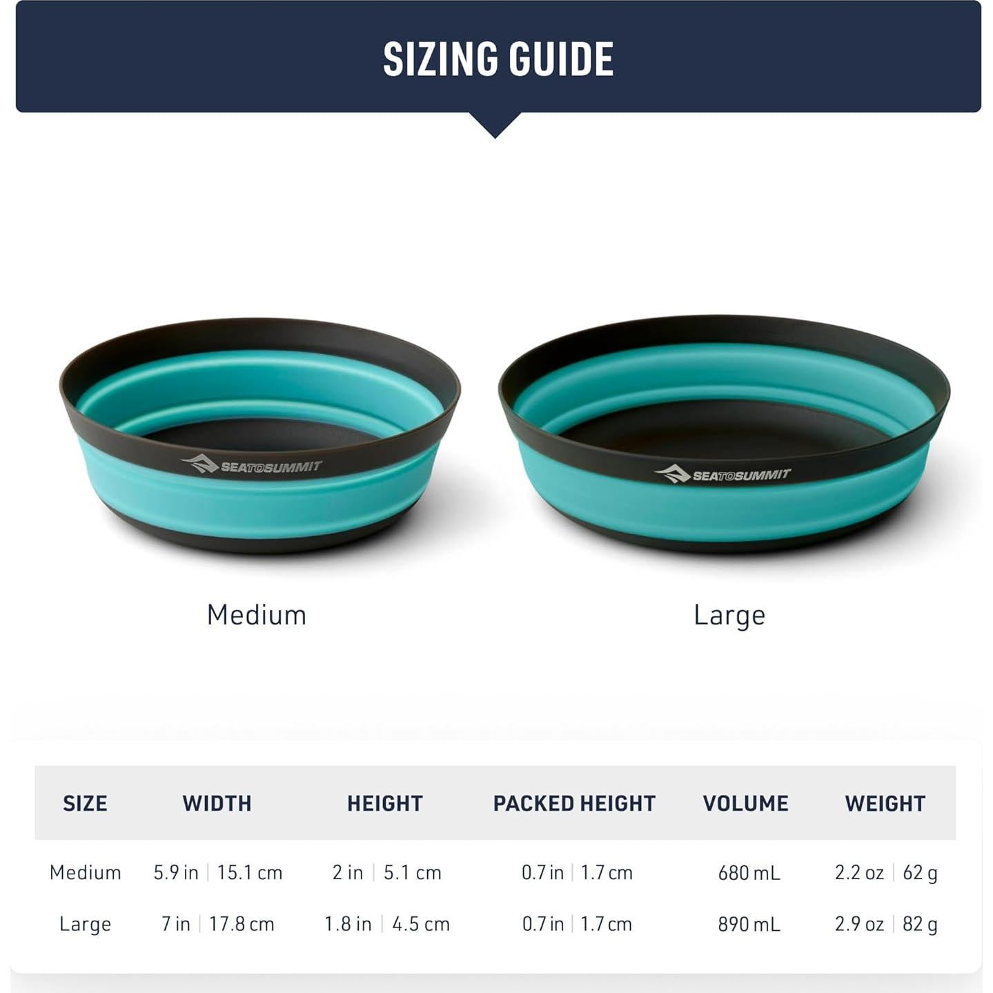 Cuenco Plegable Grande Sea to Summit Azul Marino 887ml