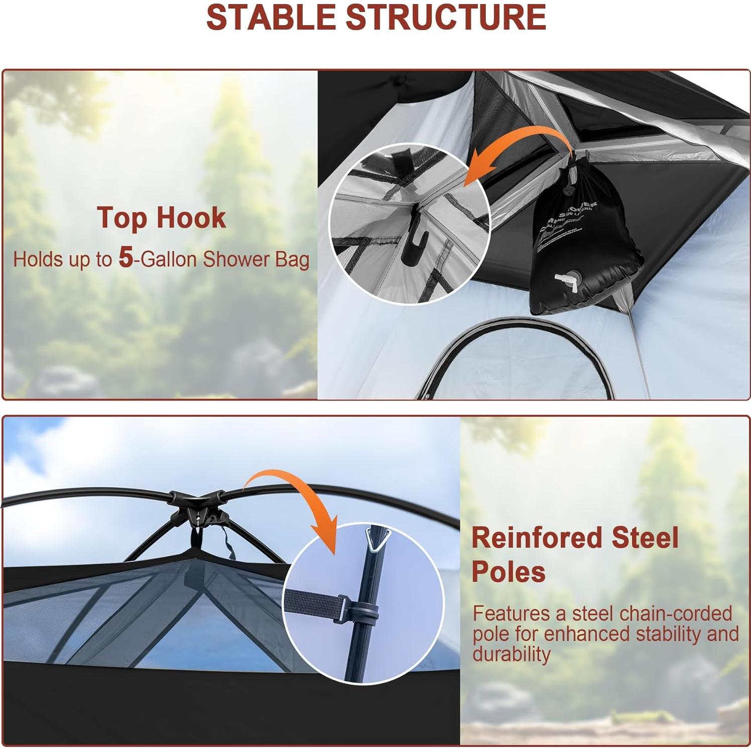 Tienda de Ducha Camping Castle Unicorn 160x160x240cm UPF50+