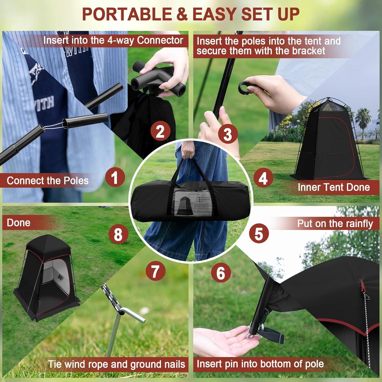 Tienda de Ducha Camping Castle Unicorn 160x160x240cm UPF50+