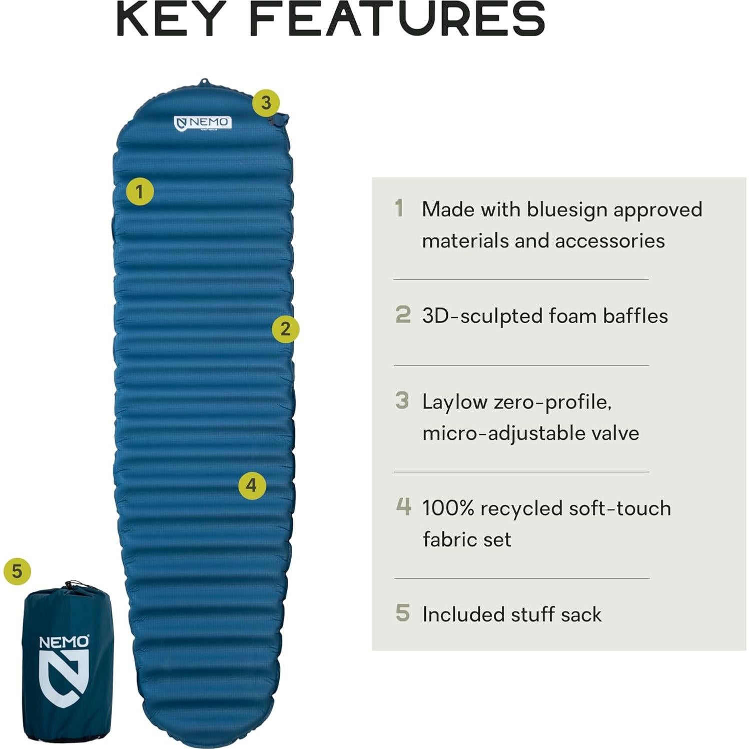 Colchón Autoinflable NEMO Flyer Regular 0.66 kg Abismo