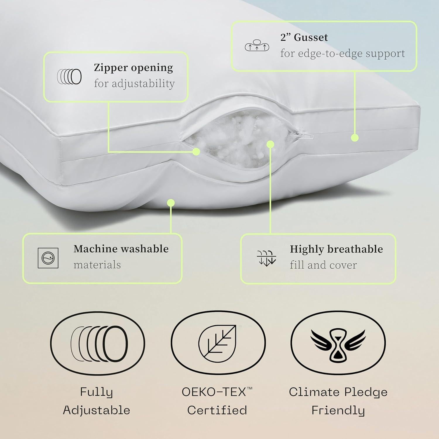 Juego de 2 Almohadas Ajustables Coop Home Goods Queen