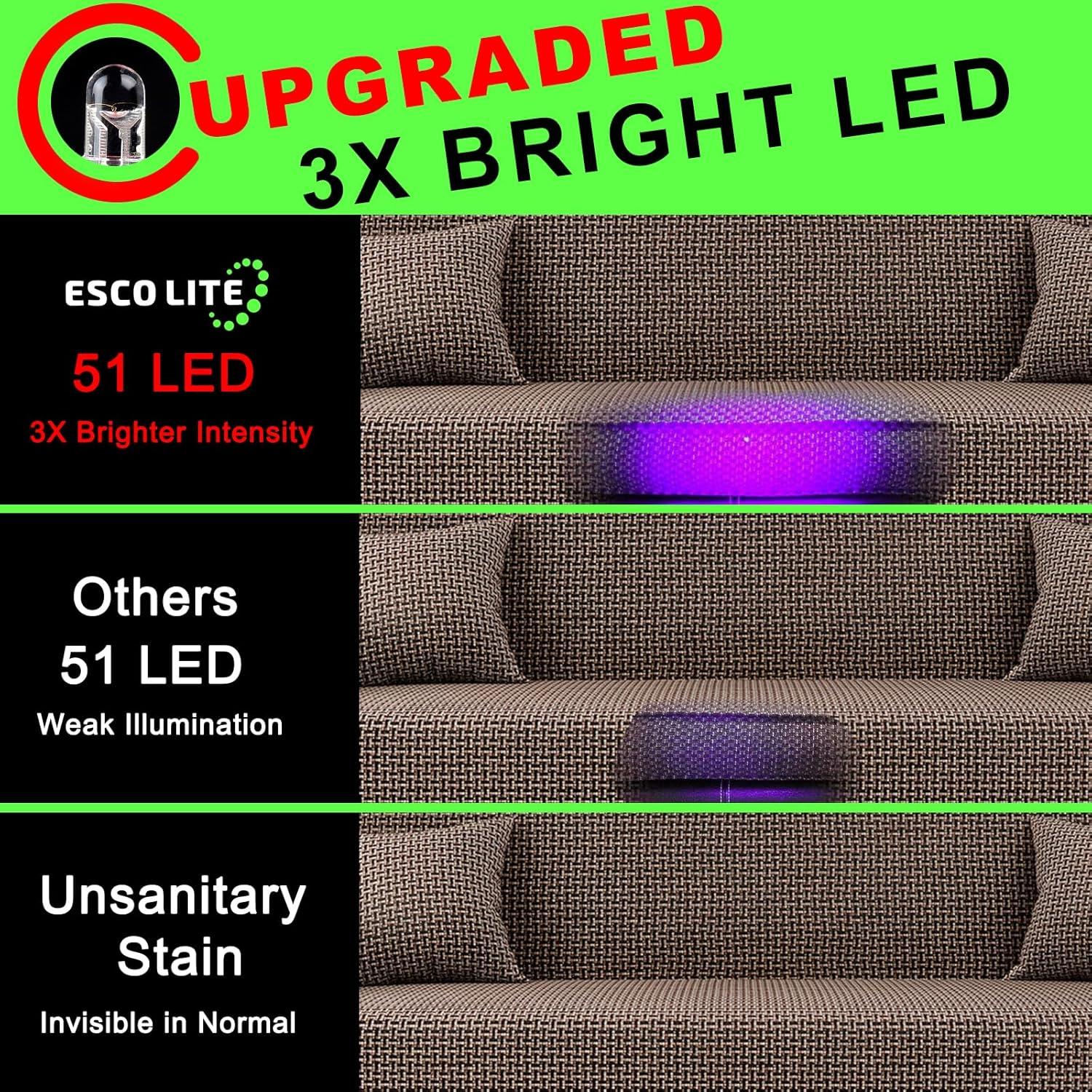 Linterna UV Escolite 51 LED Luz Negra Detector de Orina