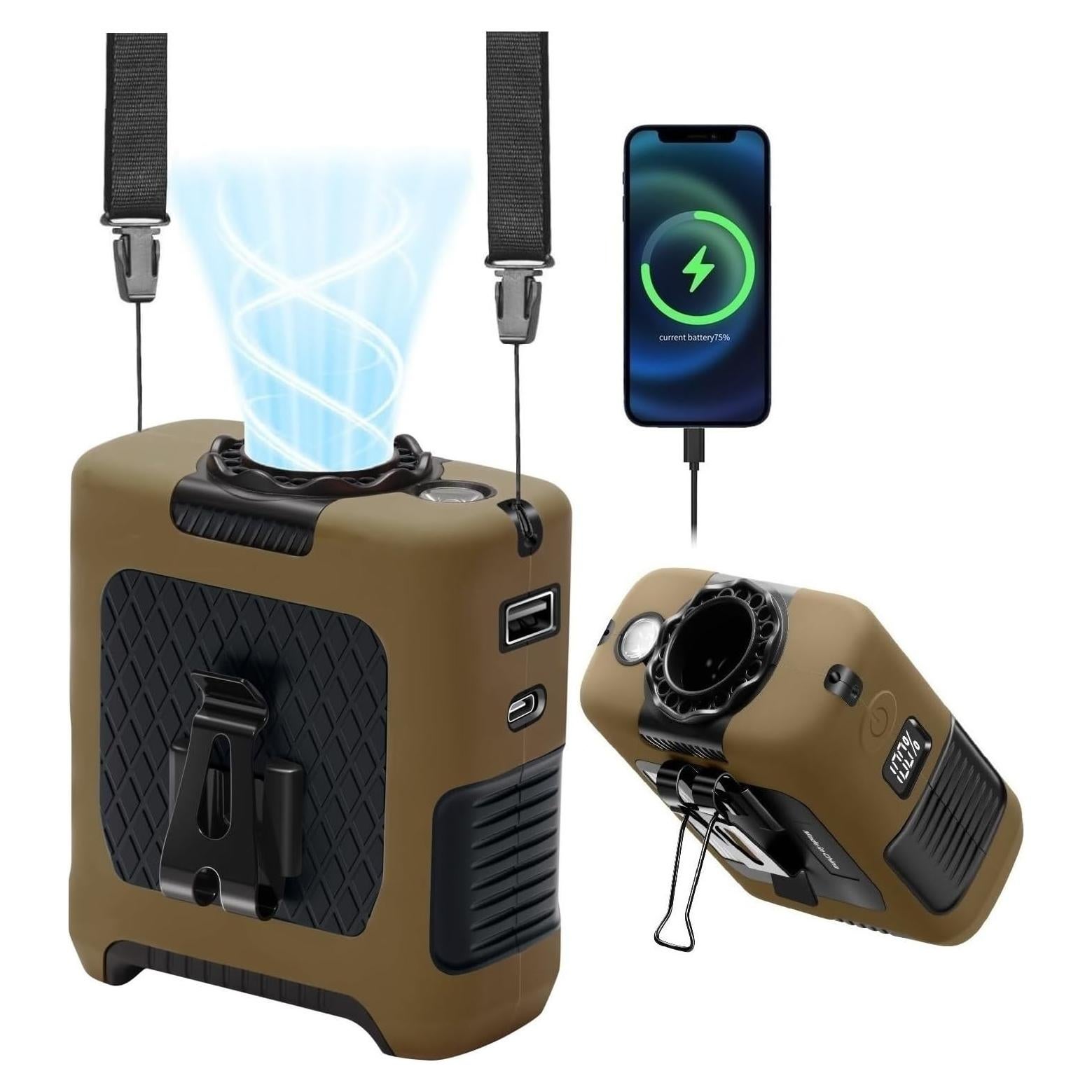 Ventilador Personal Portátil FANSYJKJ 5 Velocidades 10000mAh