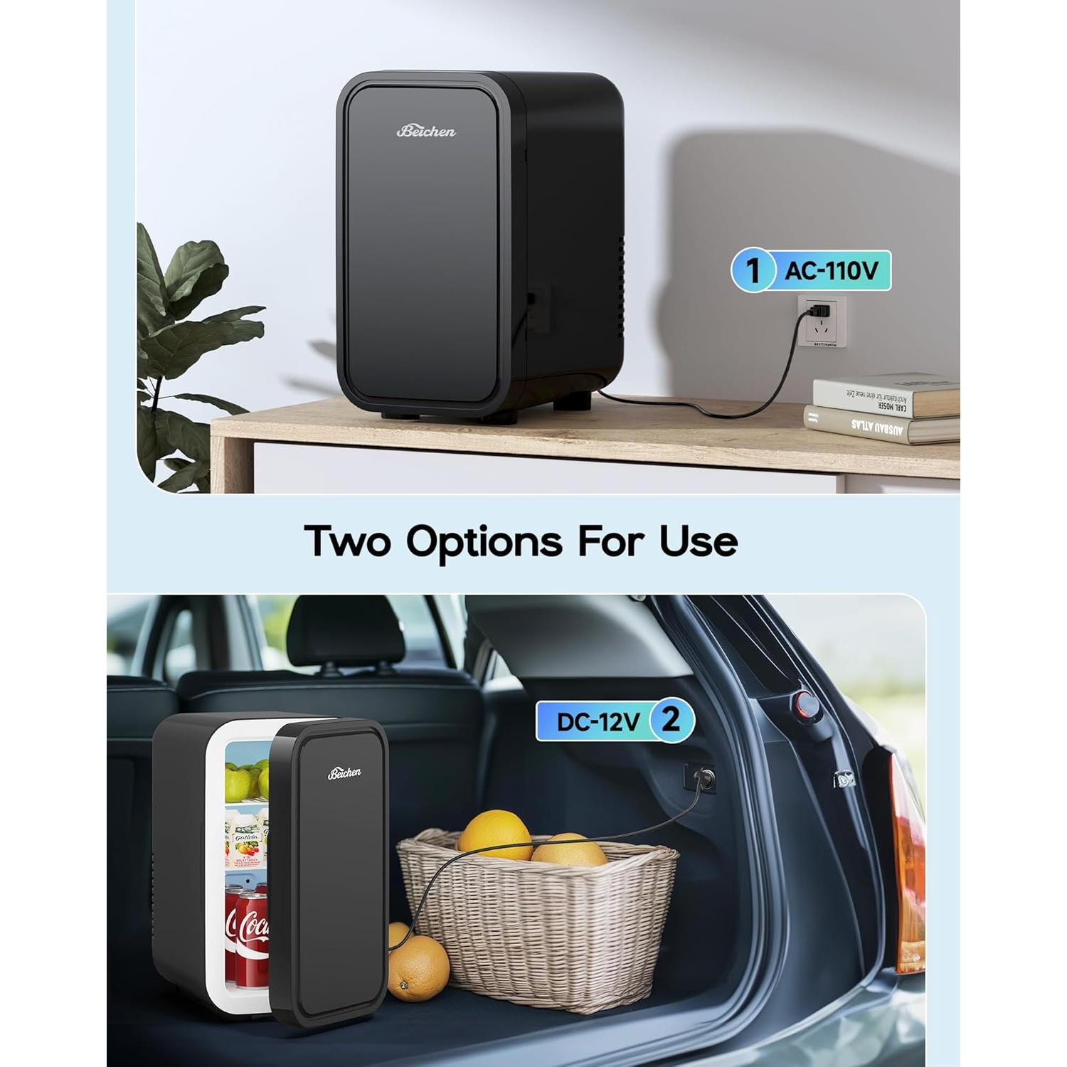 Mini Nevera BEICHEN 6L Portátil Enfriador y Calentador Negro