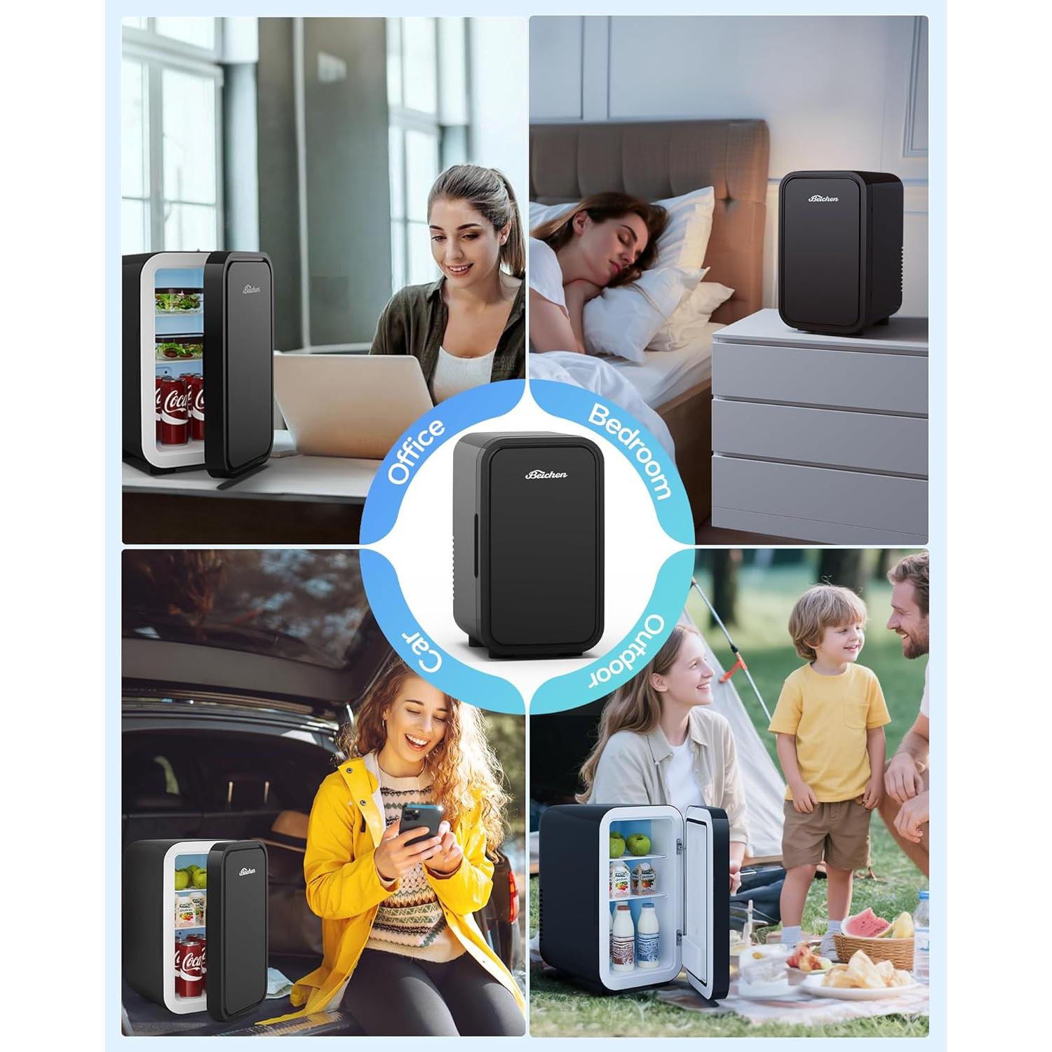 Mini Nevera BEICHEN 6L Portátil Enfriador y Calentador Negro