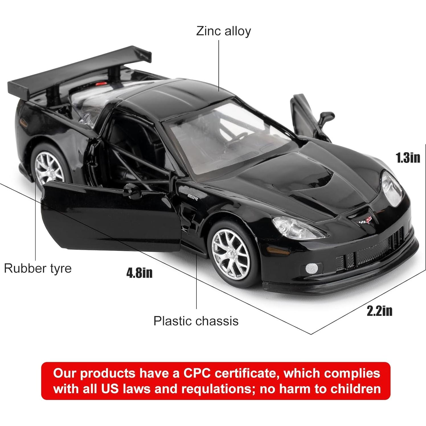 Coche de Juguete Chevrolet Corvette C6R 1/36 RMZ City Retroceso