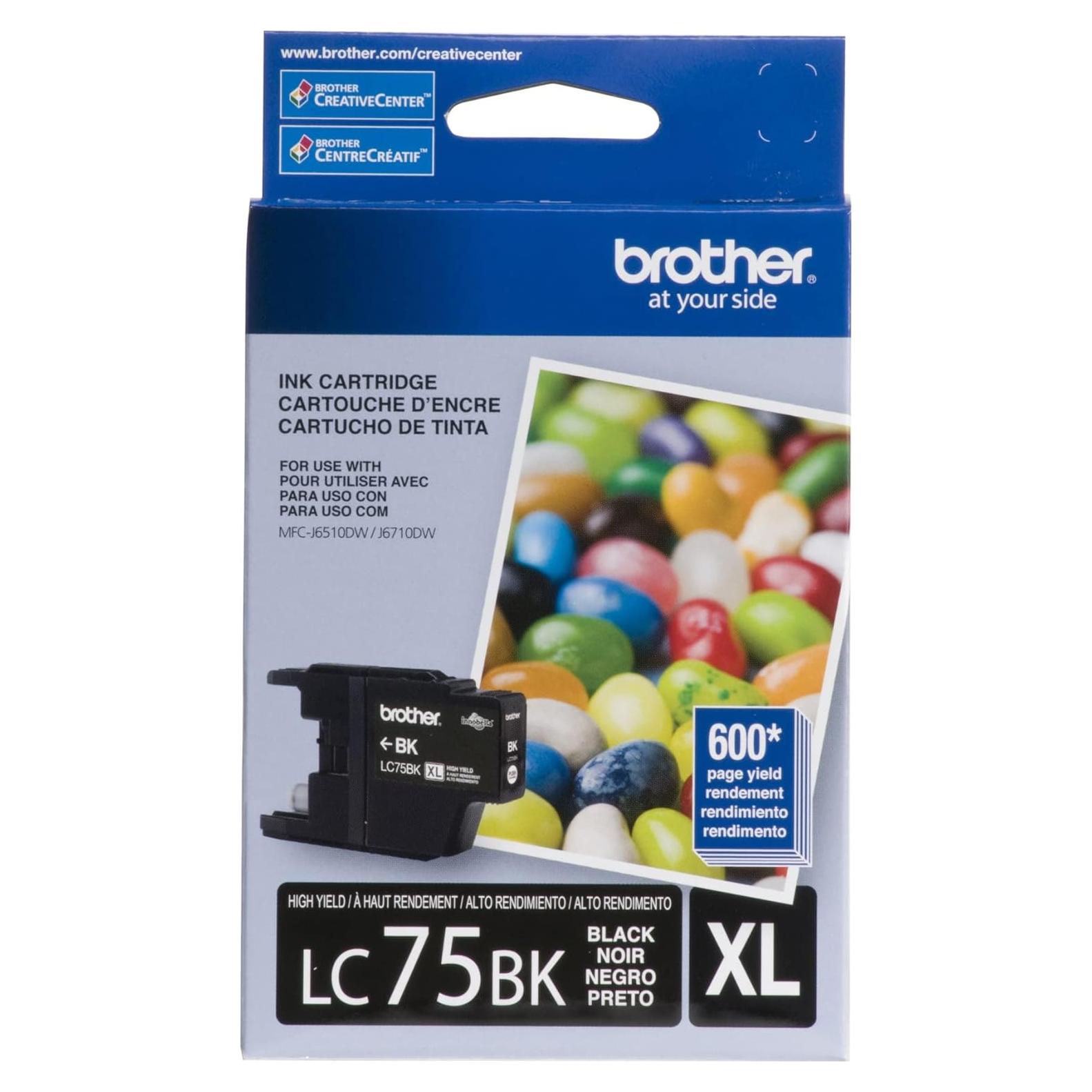 Cartucho de tinta negra Brother LC75BK alta capacidad 600 páginas