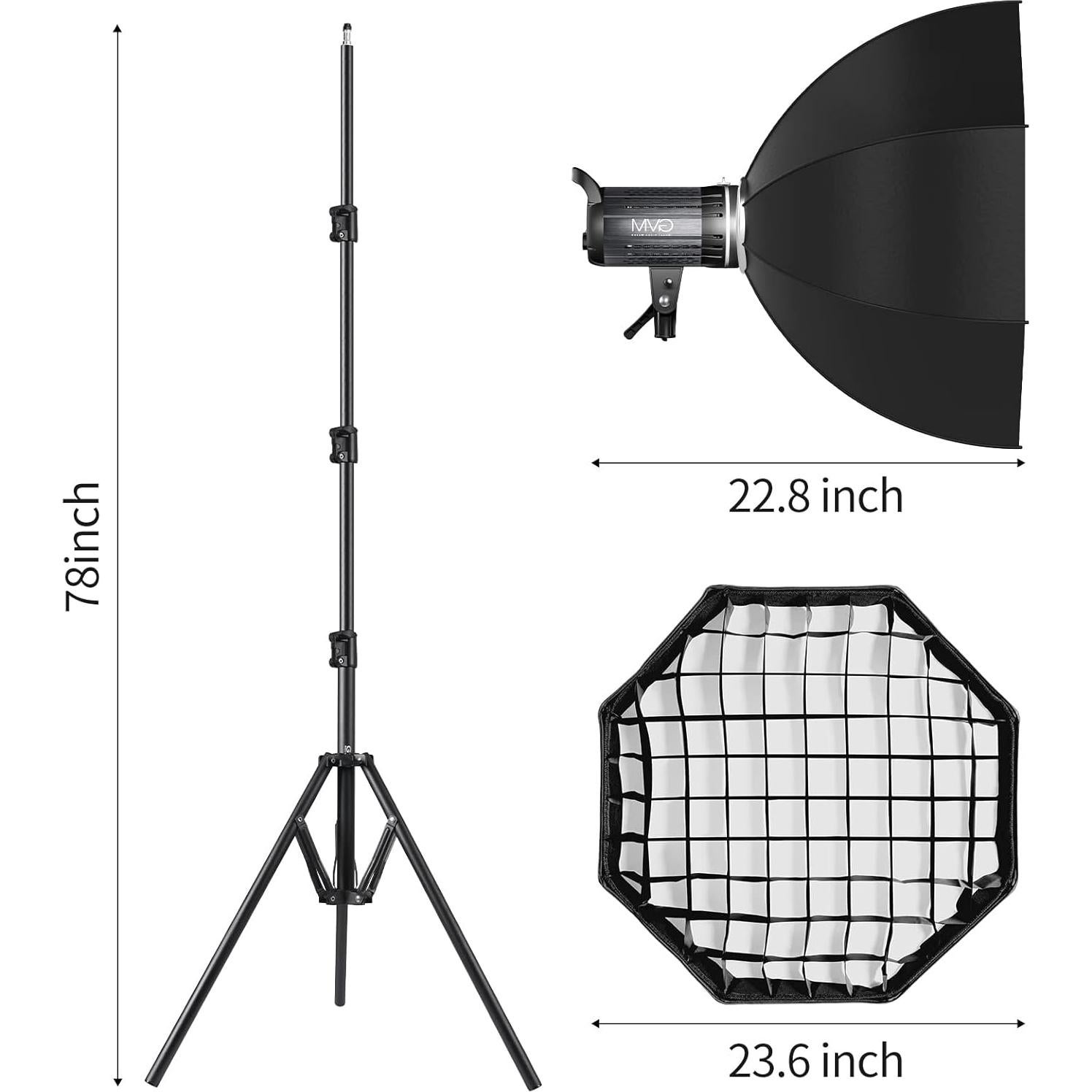 Luz de Video LED Bi-Color GVM G200D 200W Regulable 3200K-5600K