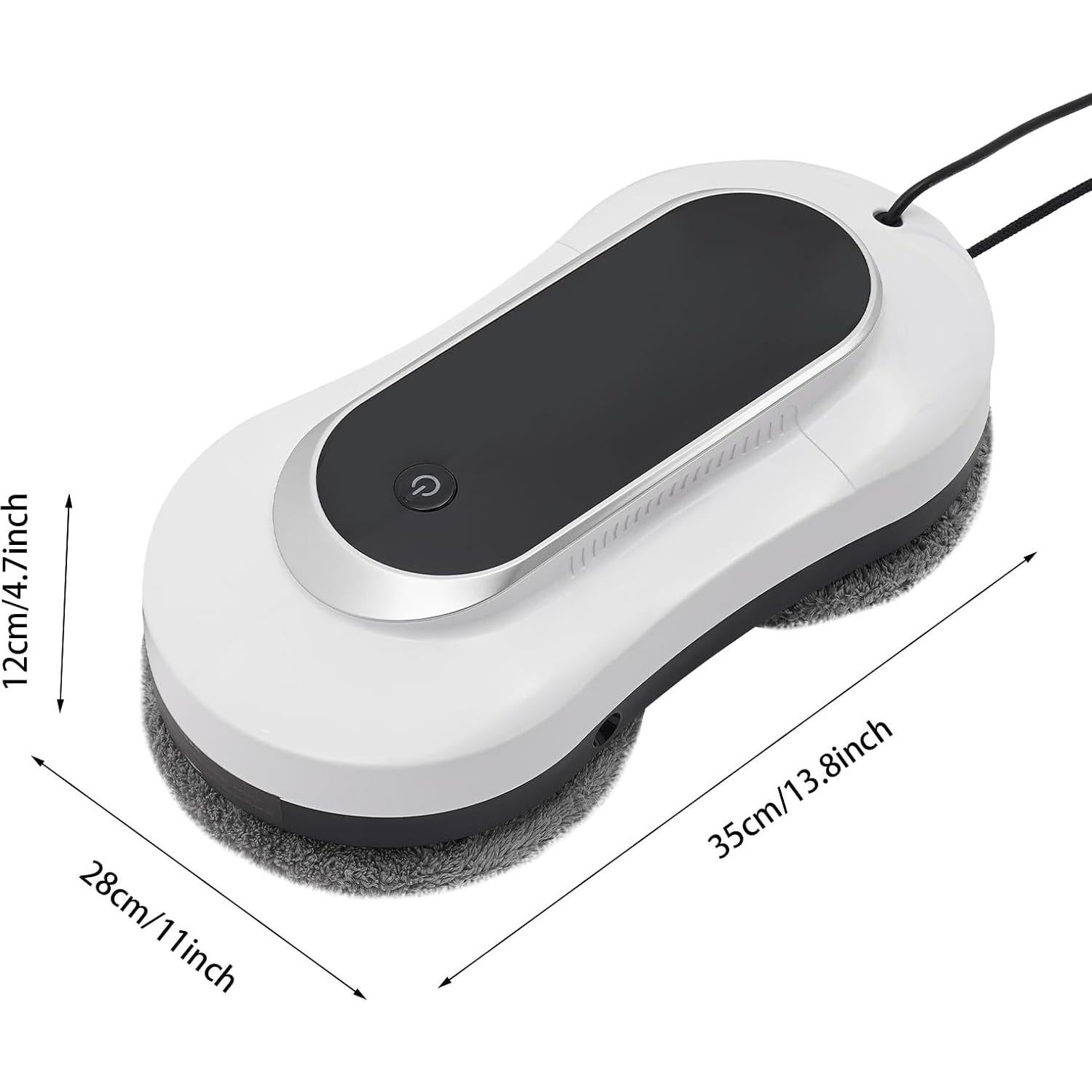 DNYSYSJ Window Cleaner Robot with Dual Water Spray, 70ML Automatic Cleaning Edge Detection Technology Remote Control for Windows Tiles Glass Door (White)