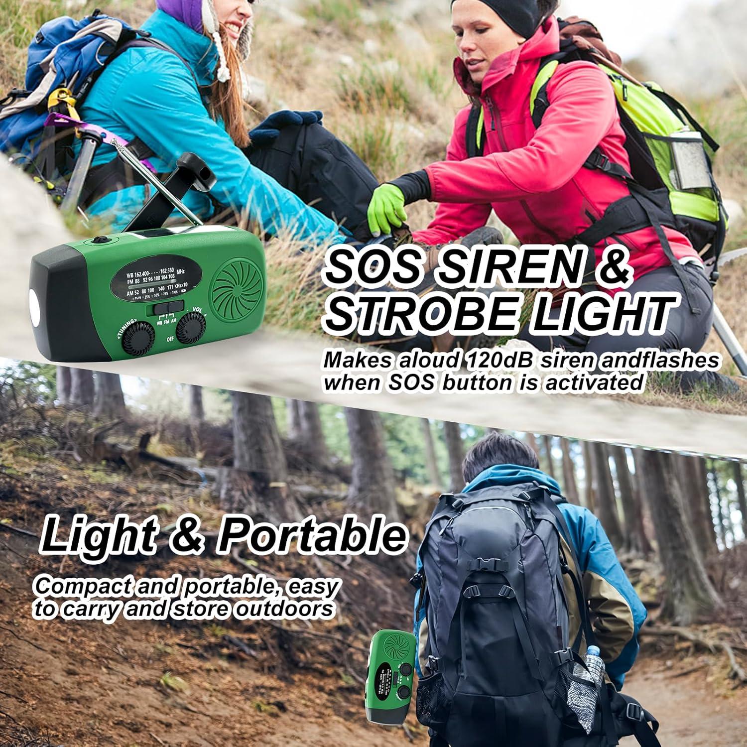 Radio de Manivela de Emergencia SonicRapid RT-radio-01 con Linterna LED