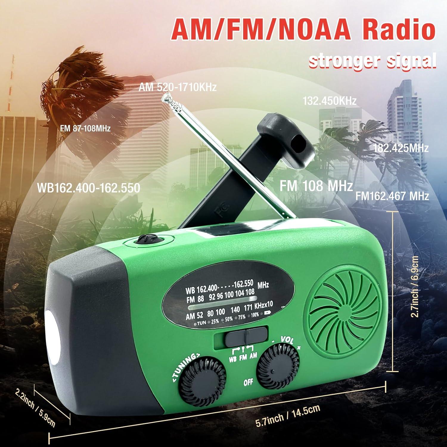 Radio de Manivela de Emergencia SonicRapid RT-radio-01 con Linterna LED