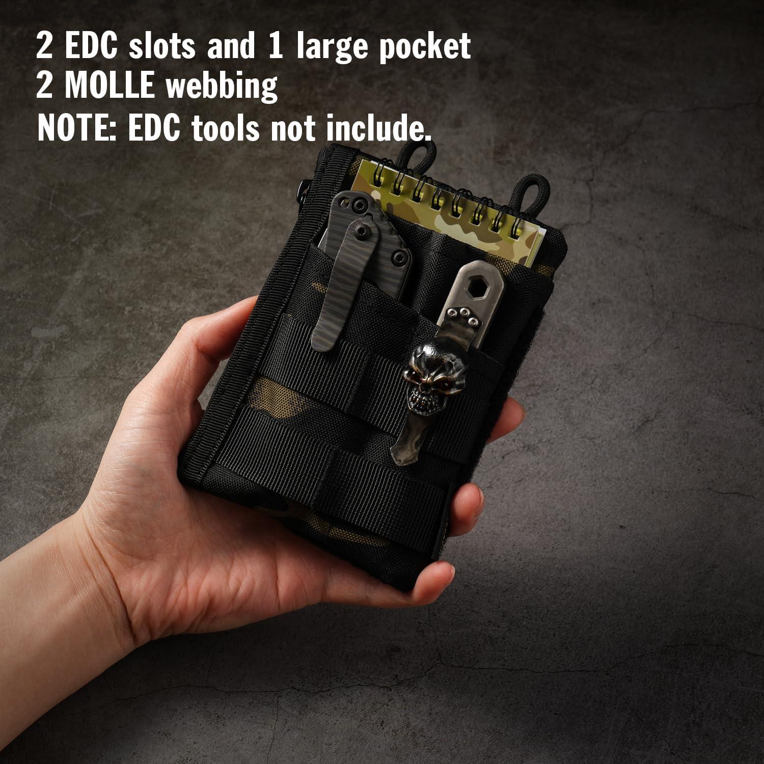 VIPERADE VE18 EDC Pouch, Pocket Organizer for Men, EDC Pocket Organizer, 3 Slots with 2 Zipper Pockets, Multitool Pouch