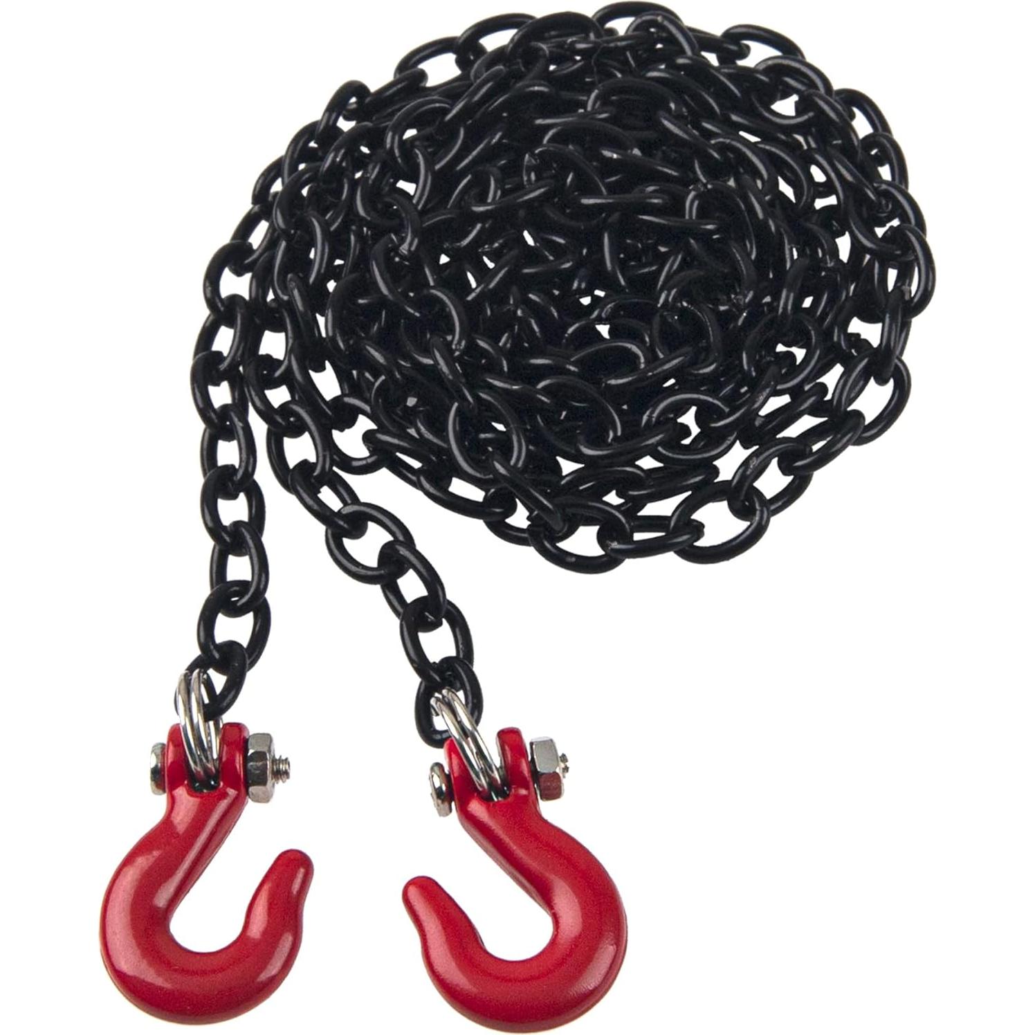 Gancho de Remolque y Cadena Metal RC 60cm Plata Rojo