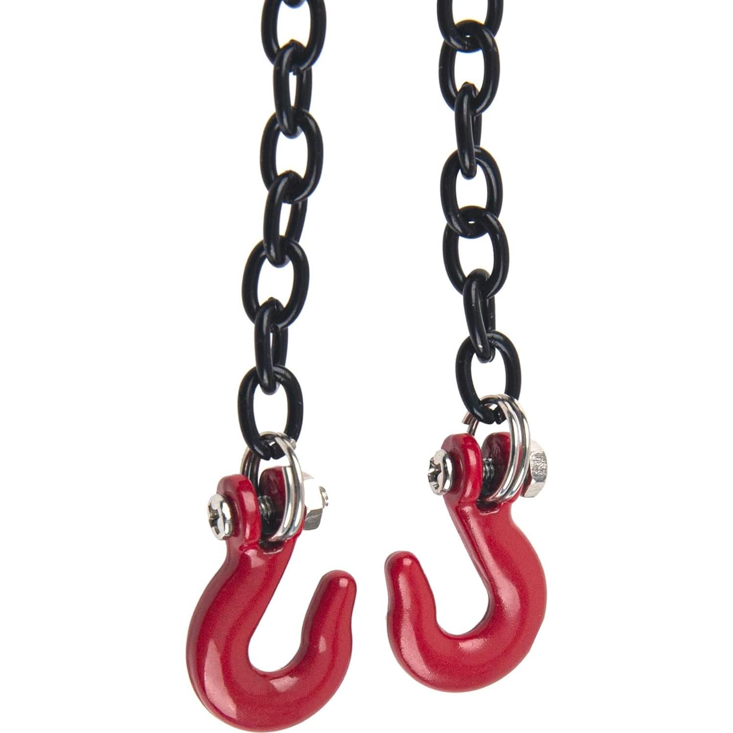 Gancho de Remolque y Cadena Metal RC 60cm Plata Rojo