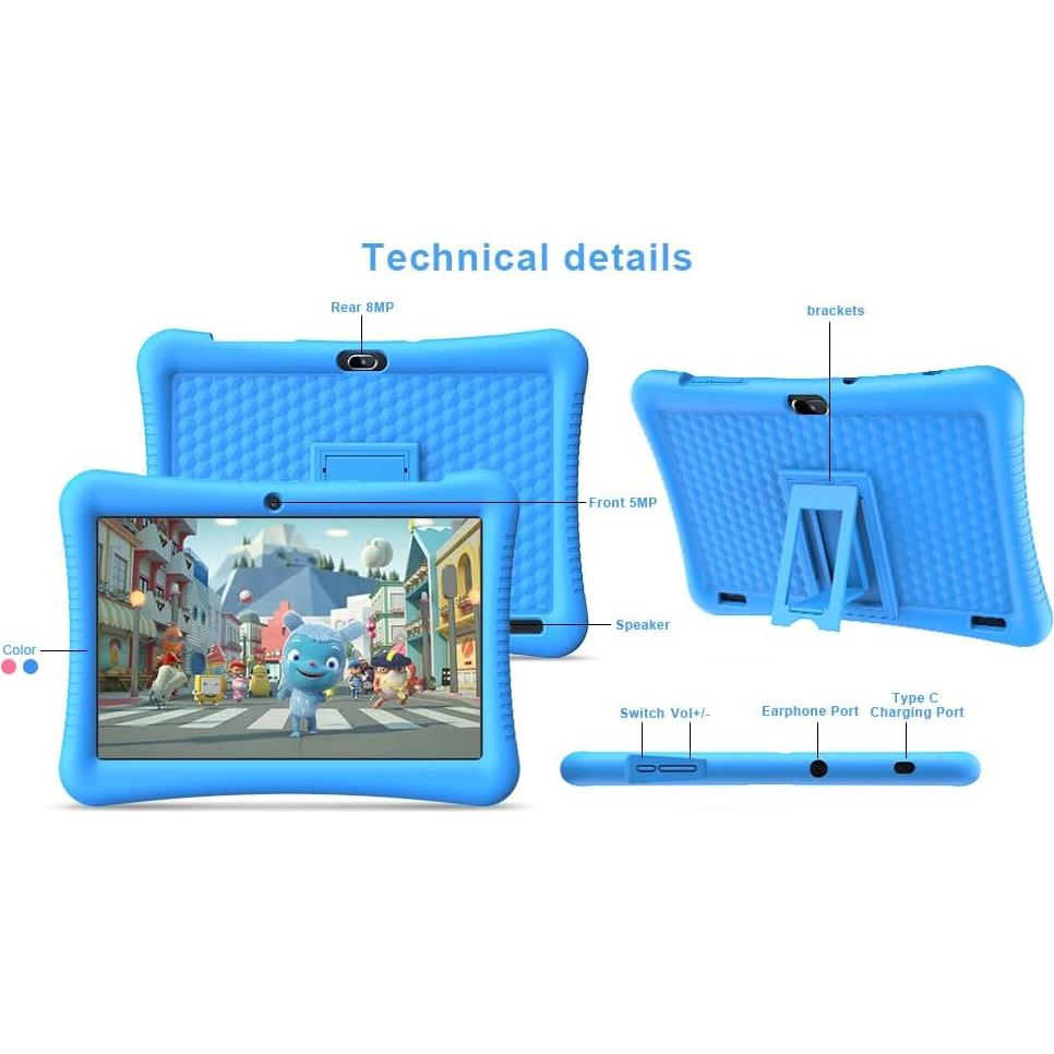 Tableta Semeakoko 10" Android 13 para Niños 32GB Azul