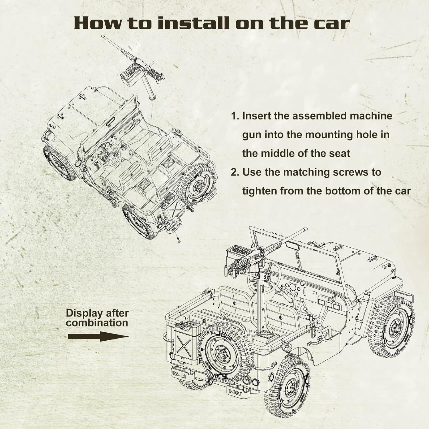 ROCHOBBY Trailer for 1/6 1941 MB Scaler RC Car Vehicle Models… (1:6, Machine Gun)