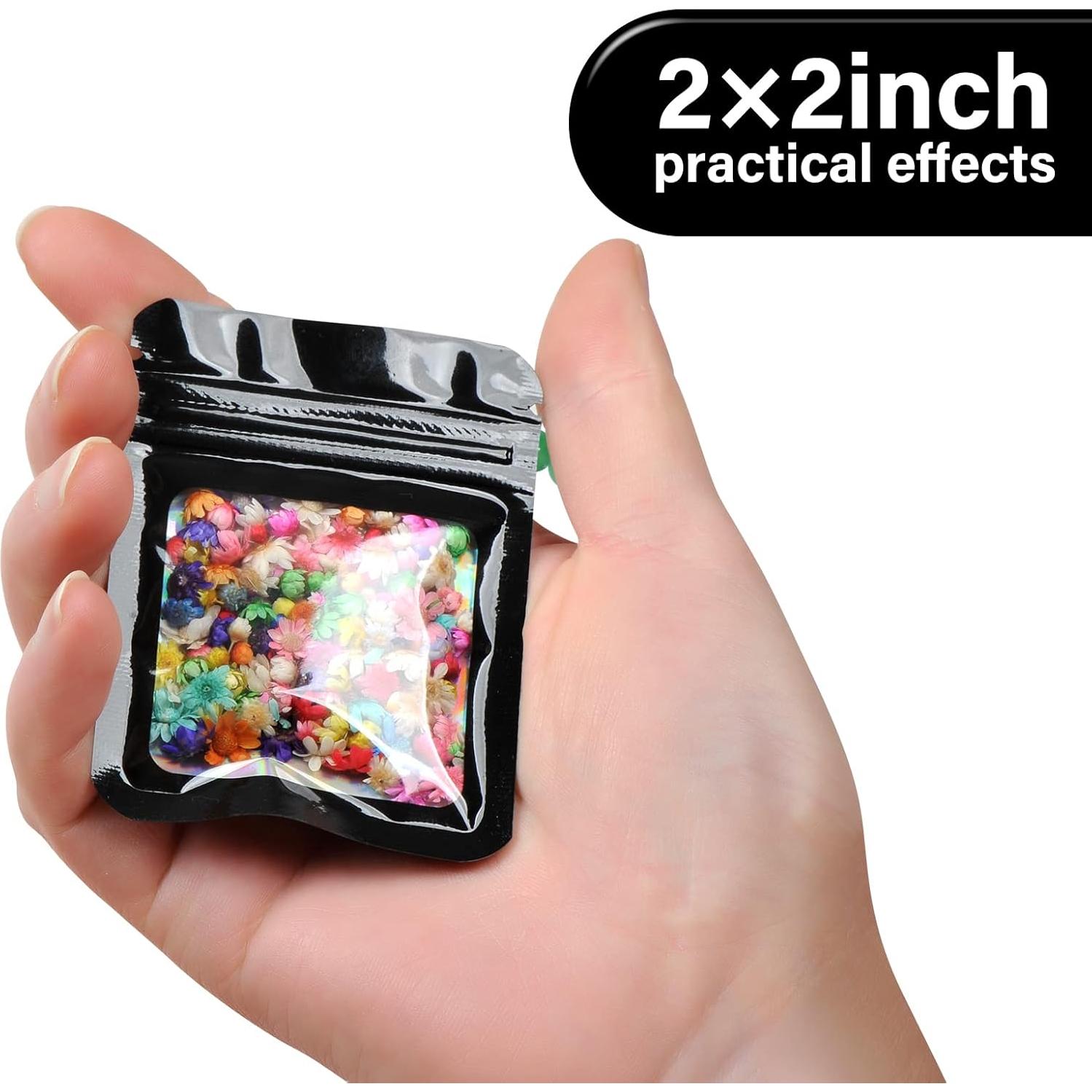 Paquete de 100 bolsas de Mylar EONJOE 5.08x5.08 cm resellables