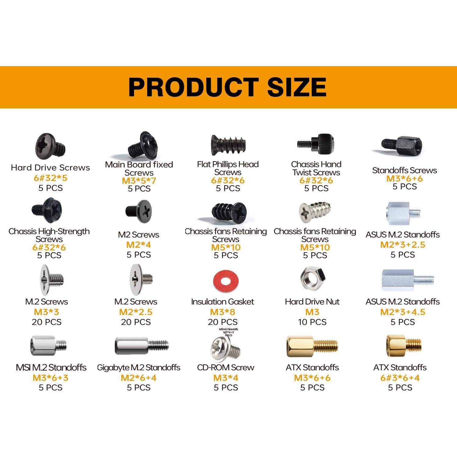 Kit de Tornillos M.2 150PCS KBRPARTS para PC y SSD