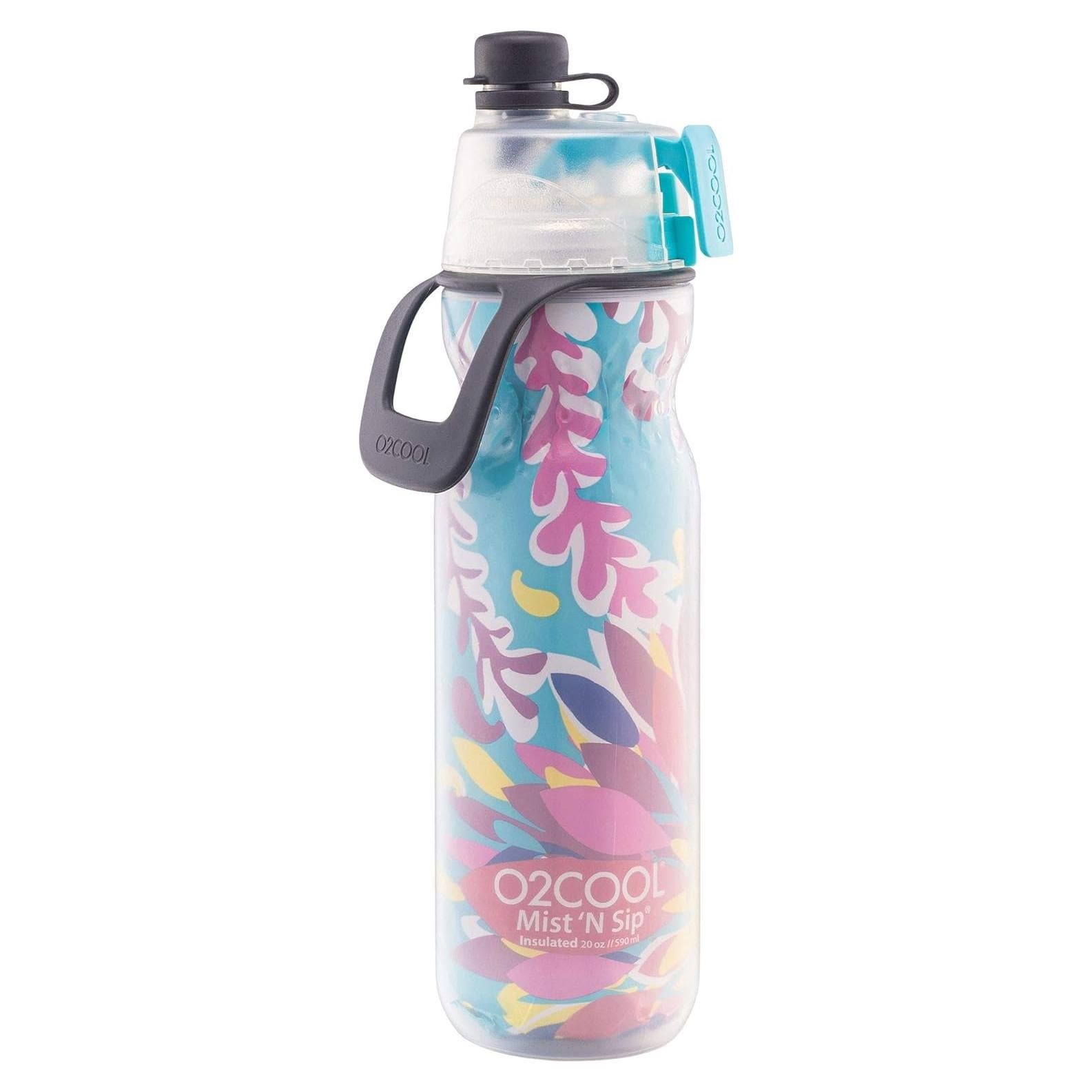 Botella de Agua O2COOL Mist N Sip 20 oz Tropical Reutilizable