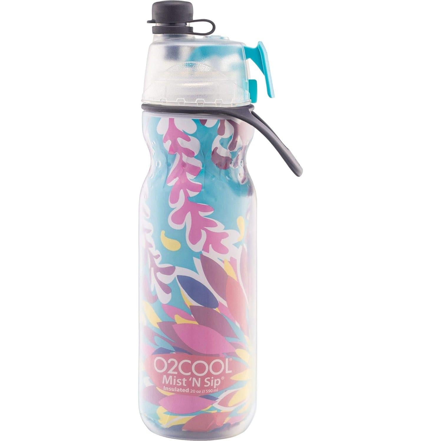 Botella de Agua O2COOL Mist N Sip 20 oz Tropical Reutilizable