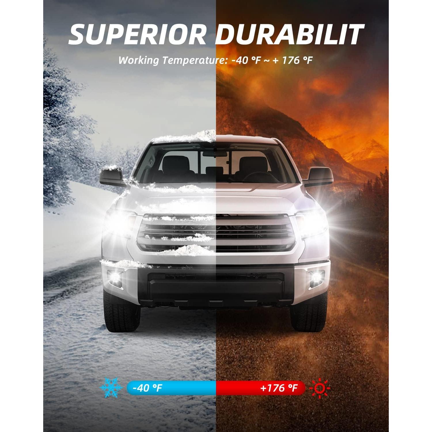 Bombillas LED para Niebla AUTOONE H11 H8 H9 18000LM 6000K