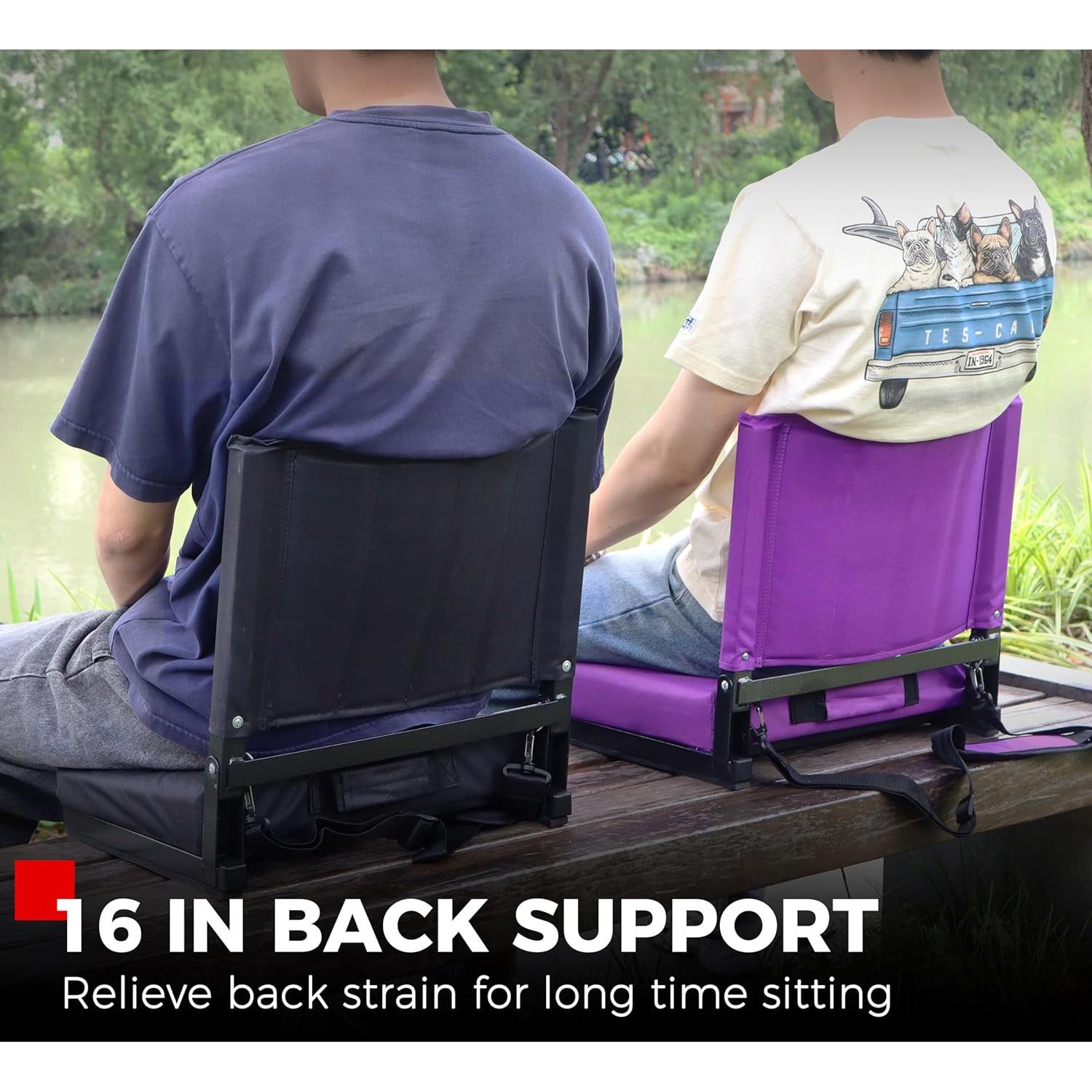 Silla de Gradas SPORT BEATS con Respaldo y Cojín Acolchado