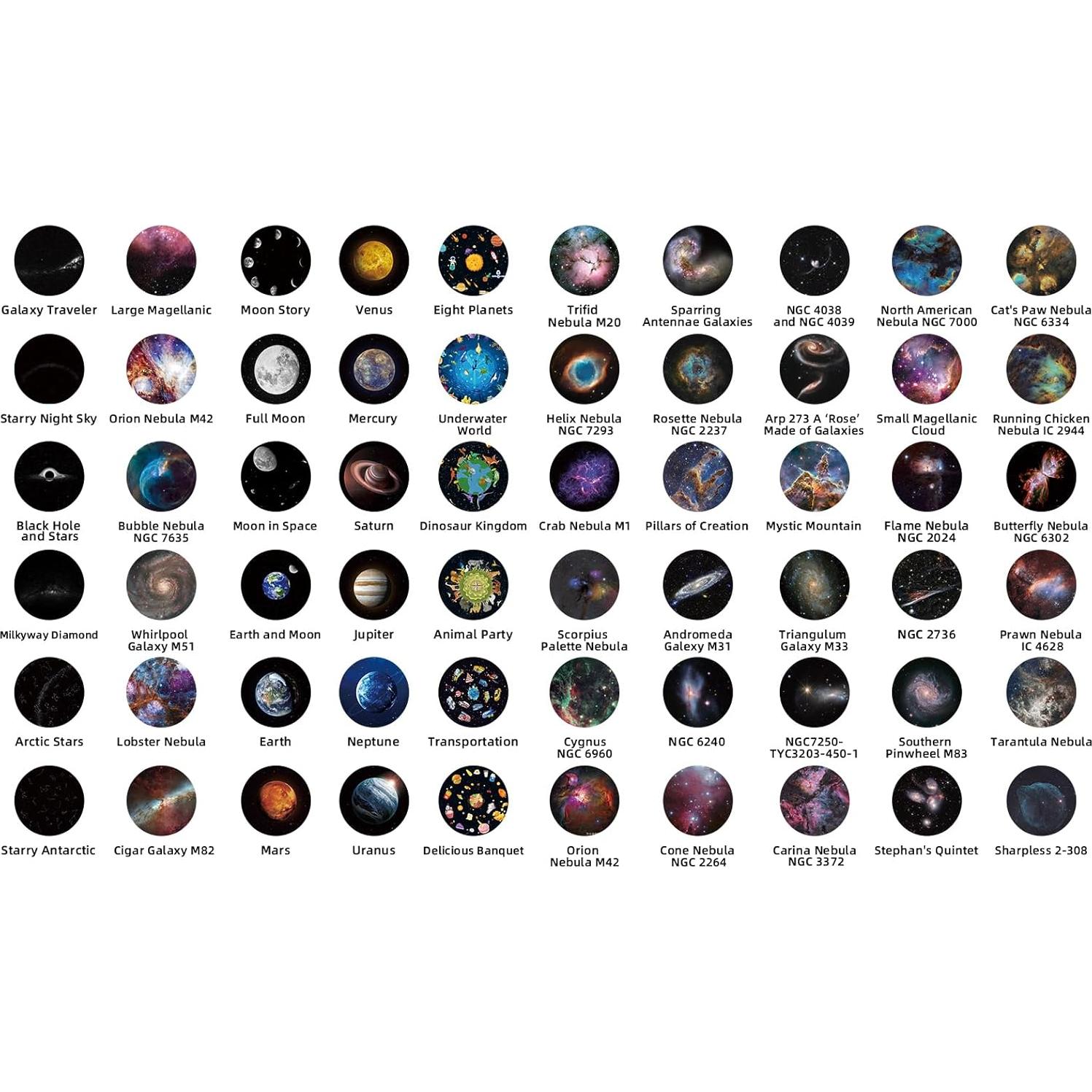 Realistic Discs for Ainael Meteor and Galaxy Projector - 5K Ultra HD Slides for Home Planetarium, 6-Disc Set Without Projector (Nebula 1)