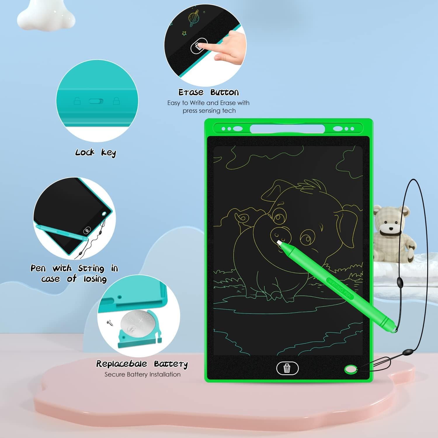 Paquete de 32 Tabletas de Escritura LCD JIAONUN 21.6 cm