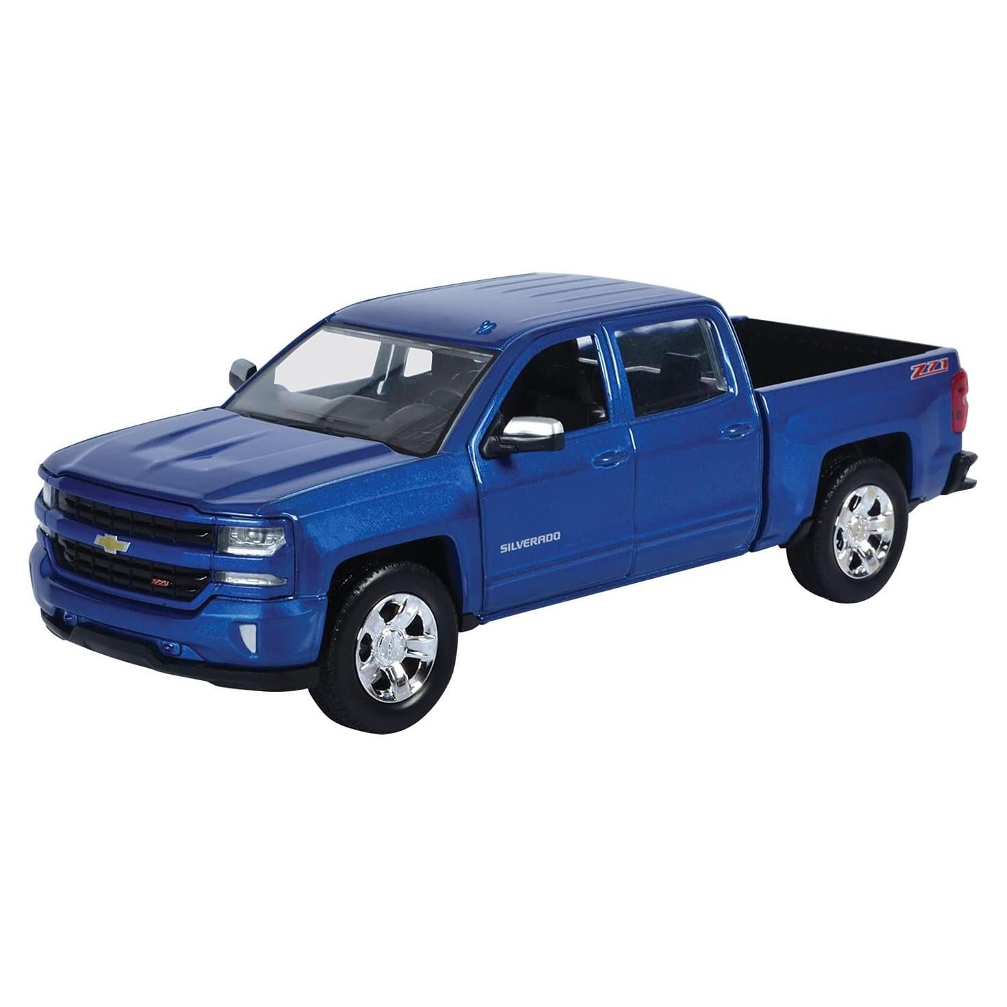 Modelo Diecast Motormax Chevrolet Silverado 2017 Azul 1:24