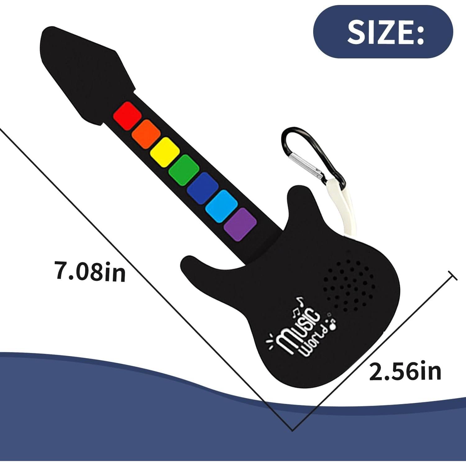 Mini Roll up Silicone Musical instuments Real Playable Keychain Toy Set Thumb On-Off Music Fidget Toy Guita Piano Jazz Drum Mini Stuff for Adults Kid Music Lover