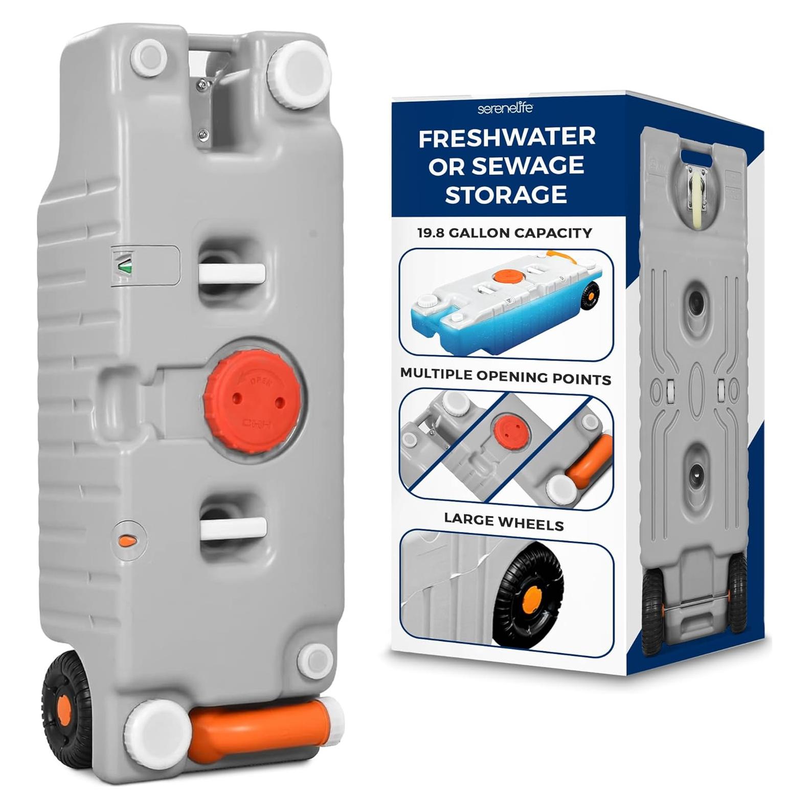 Tanque de Agua SereneLife 75L con Ruedas y Pico Giratorio