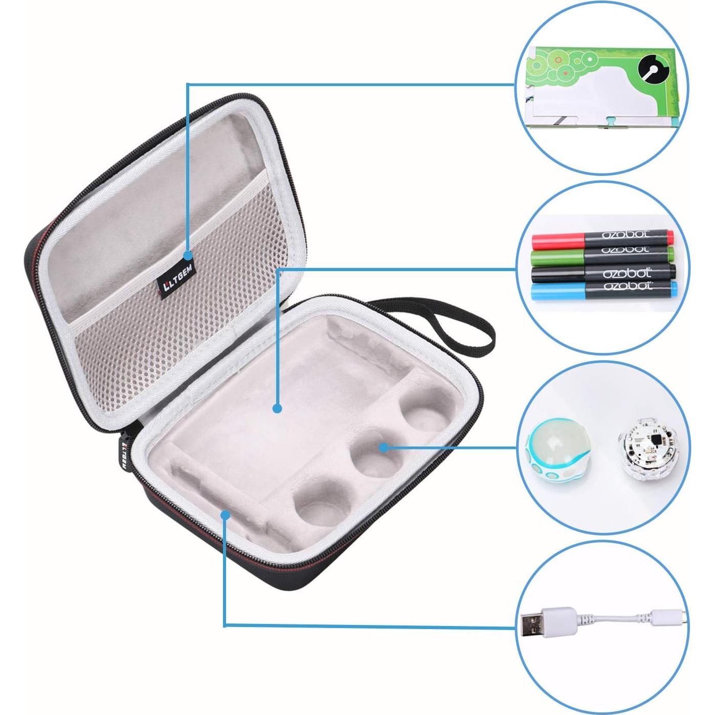 LTGEM Carrying Case for Bit Coding Robot - Fits USB Charging Cable/playfield/Skin / 4 Color Code Markers (Fits a Full Robotics kit)-Case only